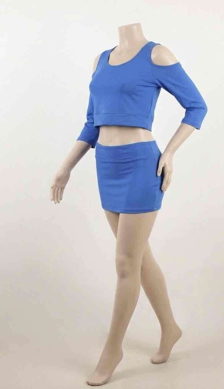 Conjunto azul con hombros descubiertos - miniatura 2
