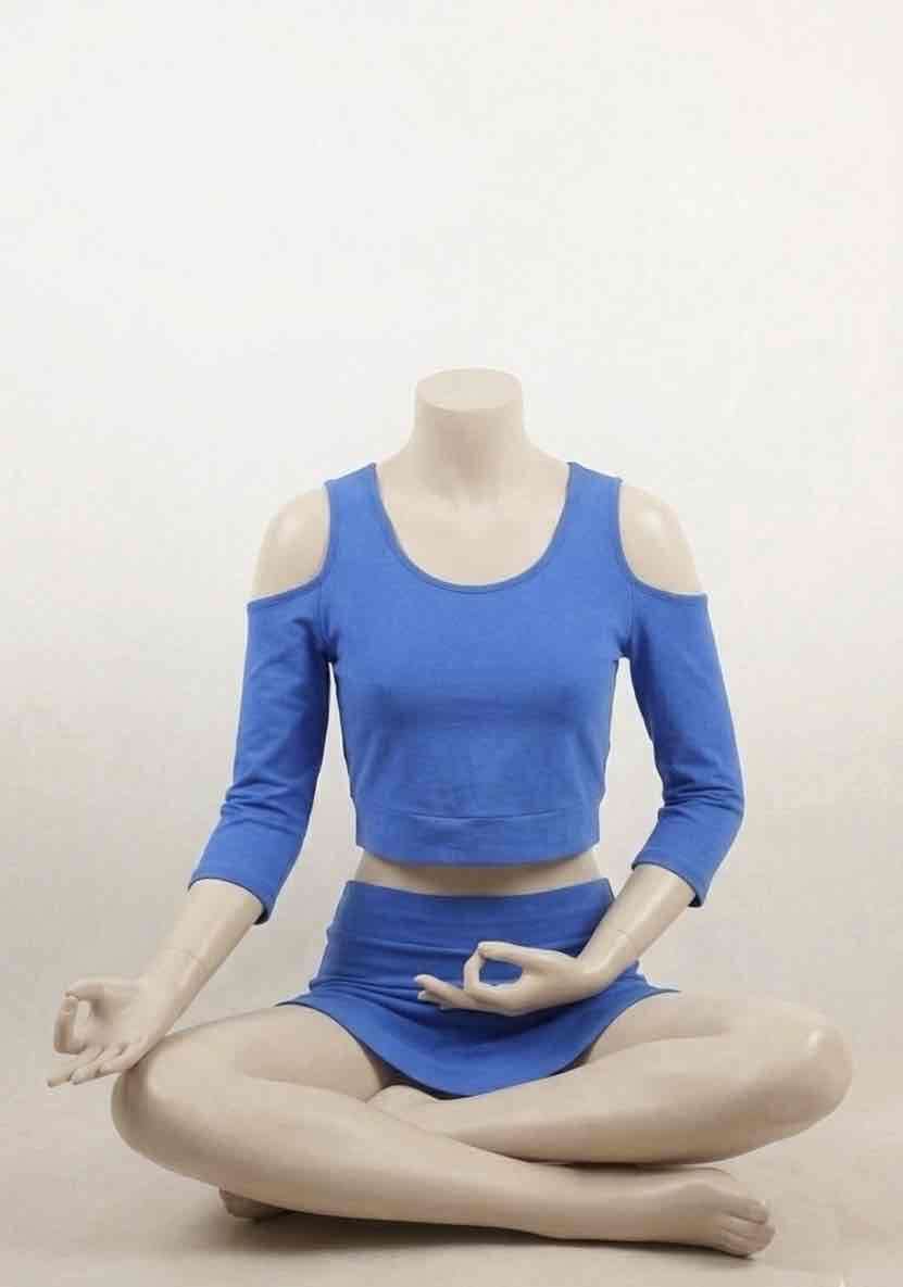 Conjunto azul con hombros descubiertos - miniatura 4