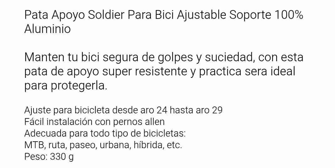 Pata de apoyo para bicicleta - miniatura 2