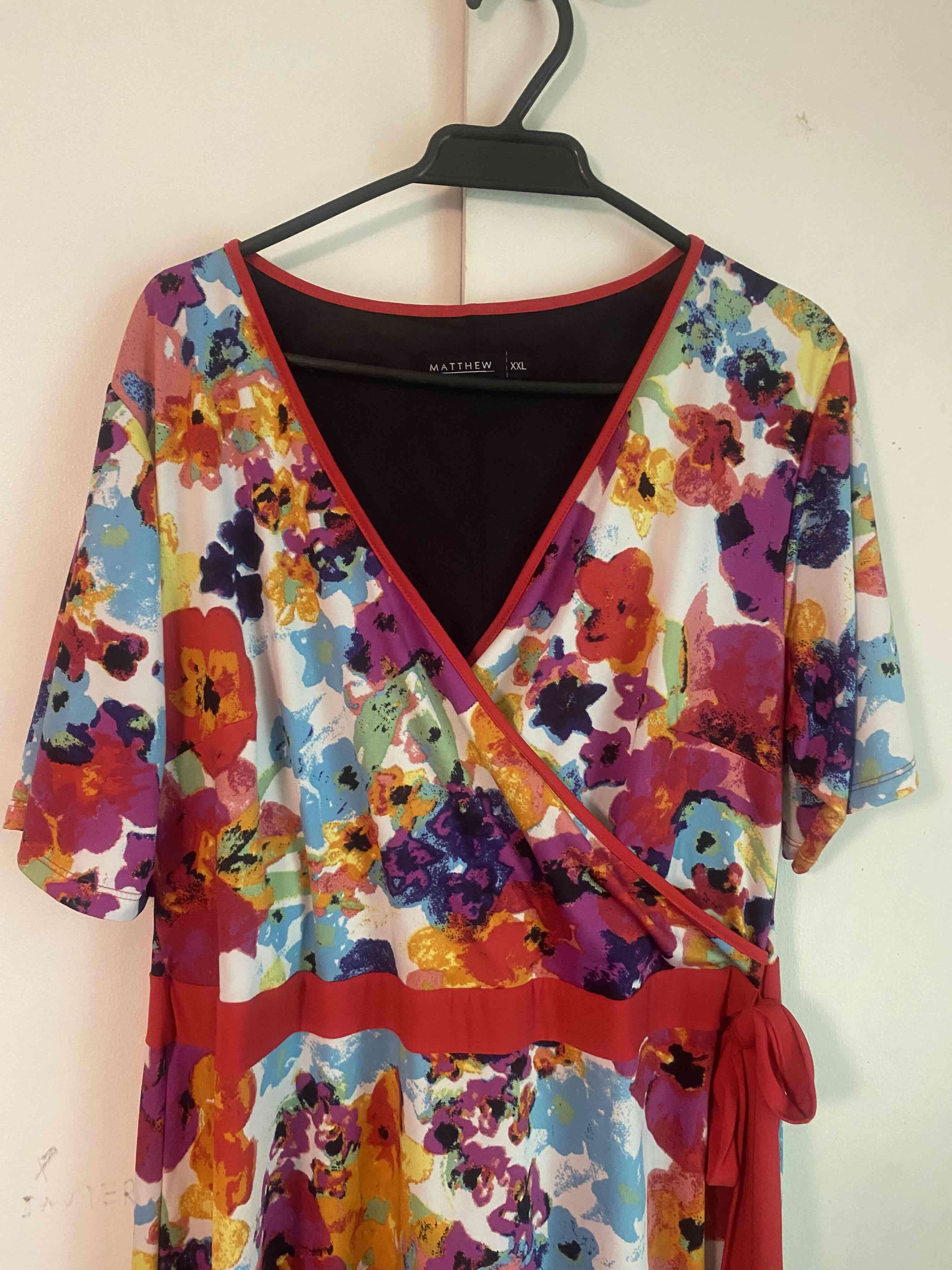 Vestido floral multicolor con lazo - miniatura 5