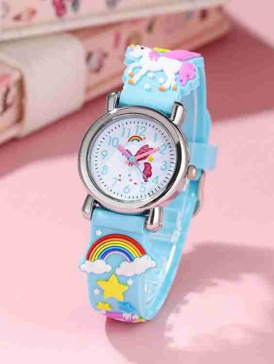 Reloj infantil azul unicornios