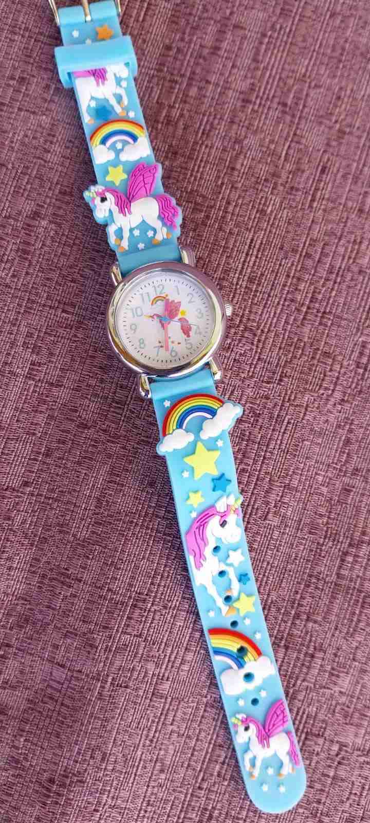 Reloj infantil azul unicornios - miniatura 2