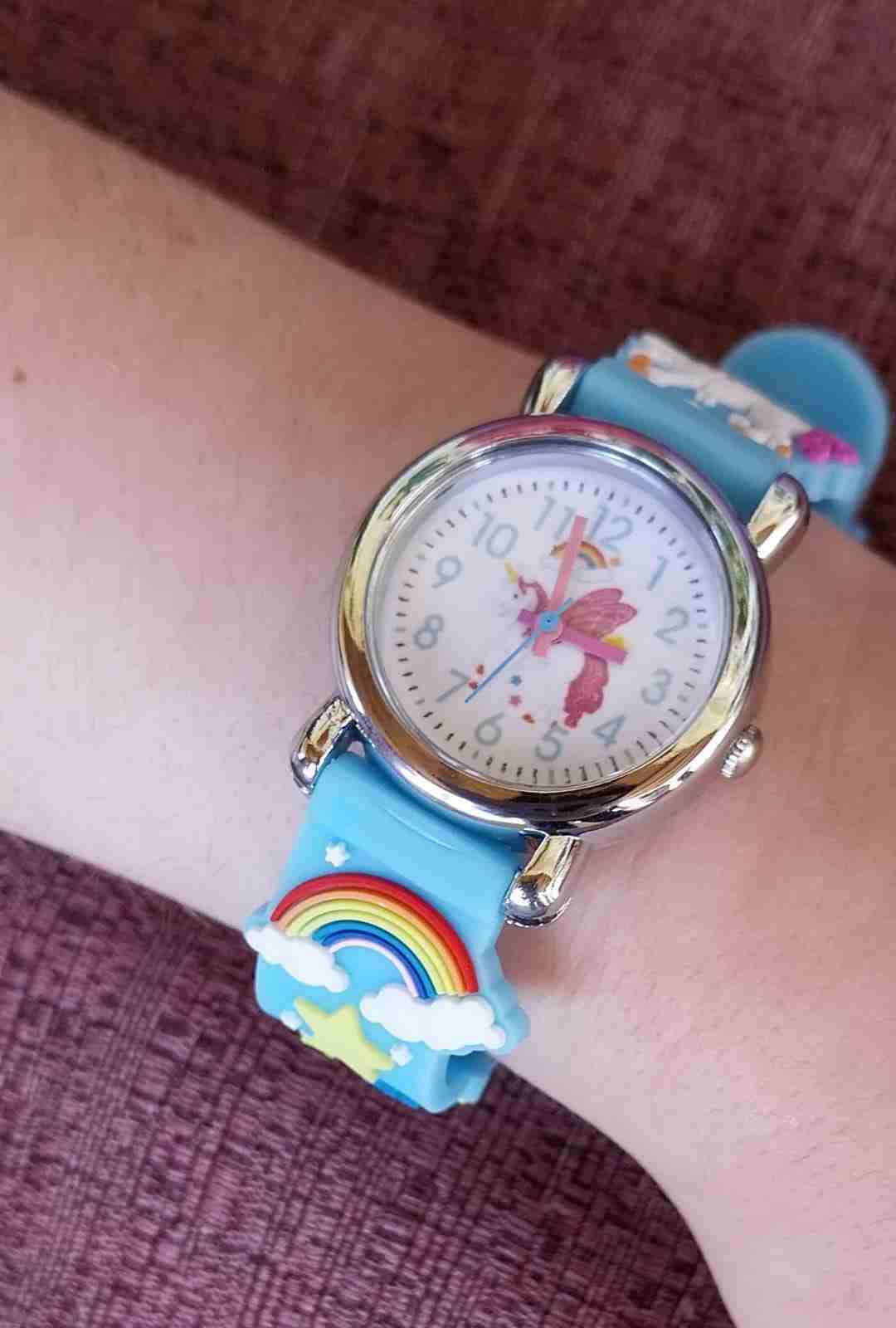Reloj infantil azul unicornios - miniatura 3