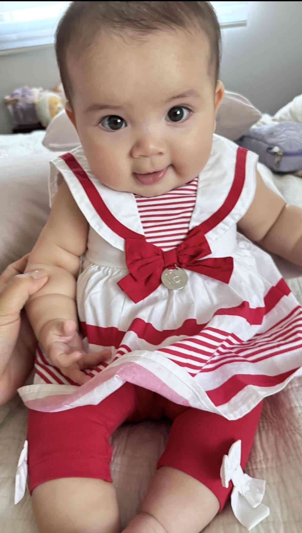 Vestido bebé rojo y blanco