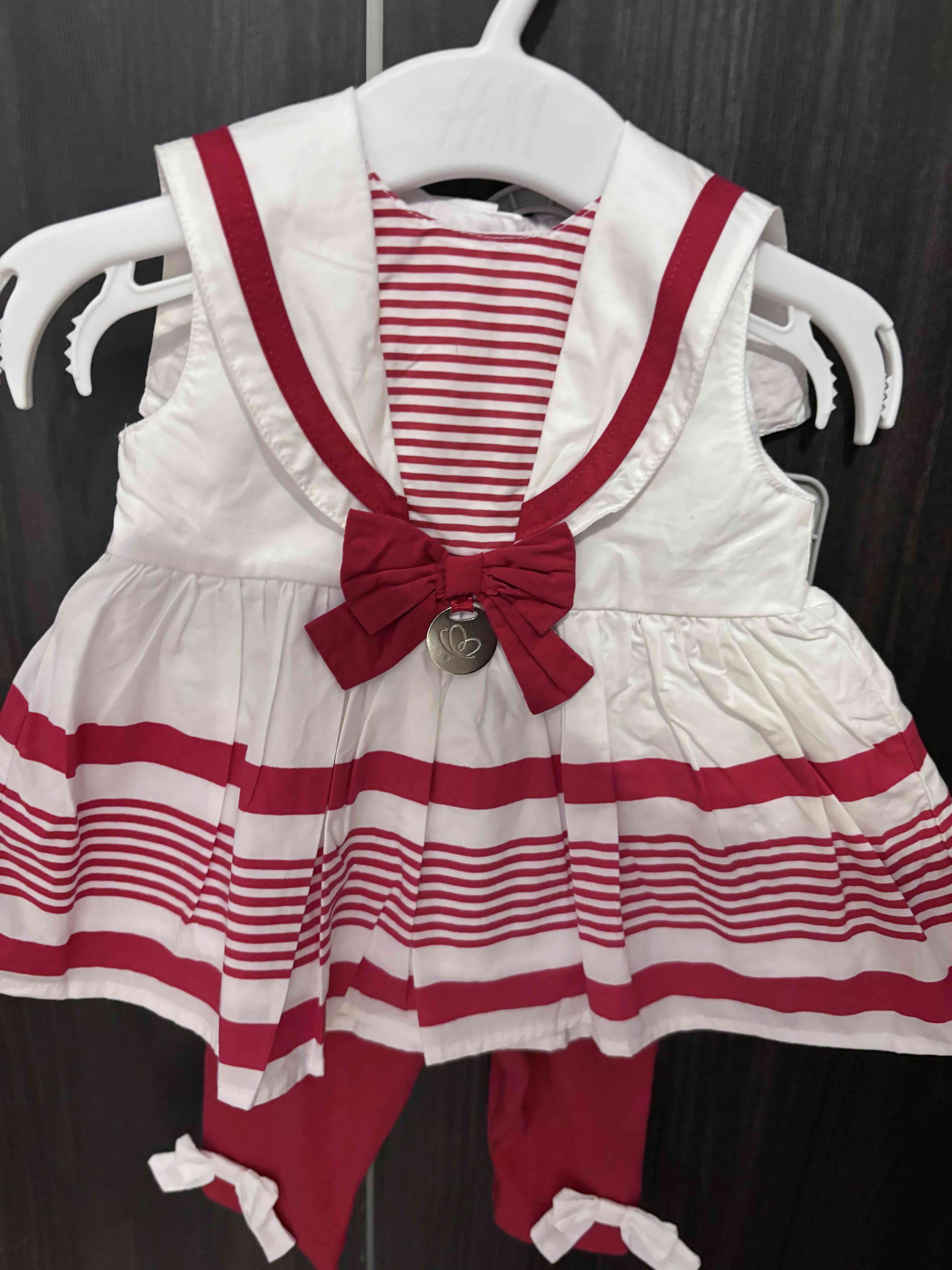 Vestido bebé rojo y blanco - miniatura 2