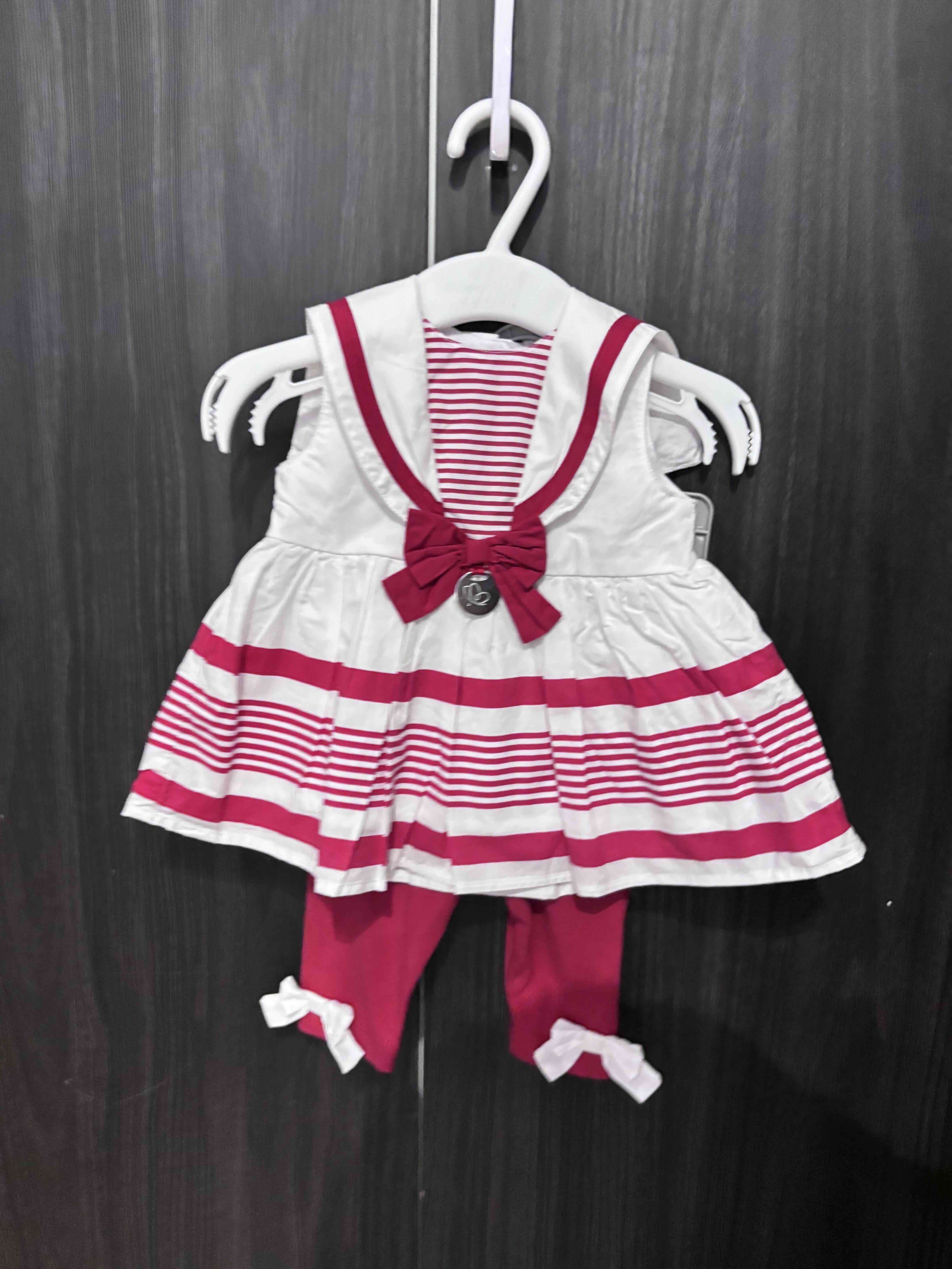 Vestido bebé rojo y blanco - miniatura 3