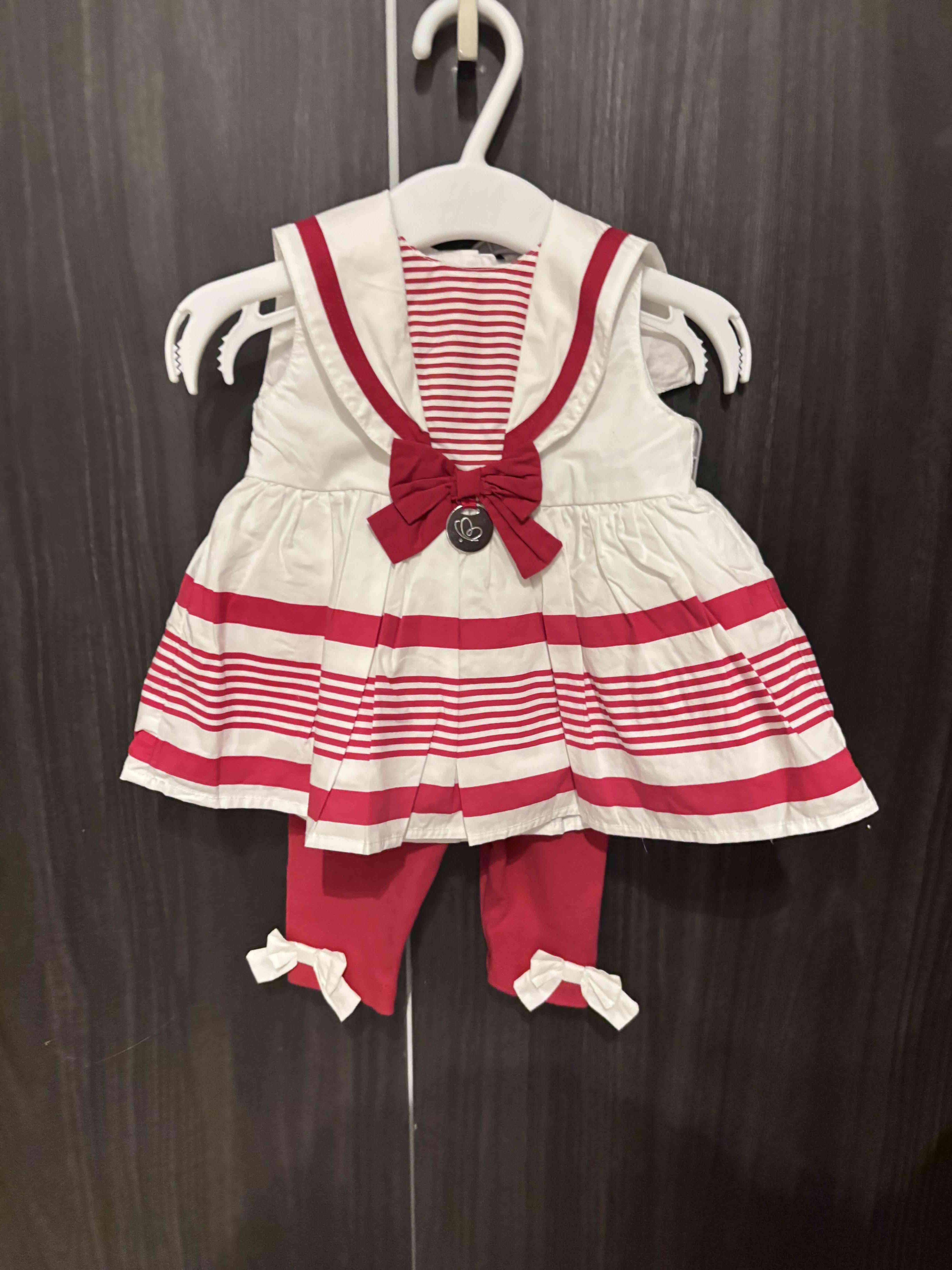 Vestido bebé rojo y blanco - miniatura 4