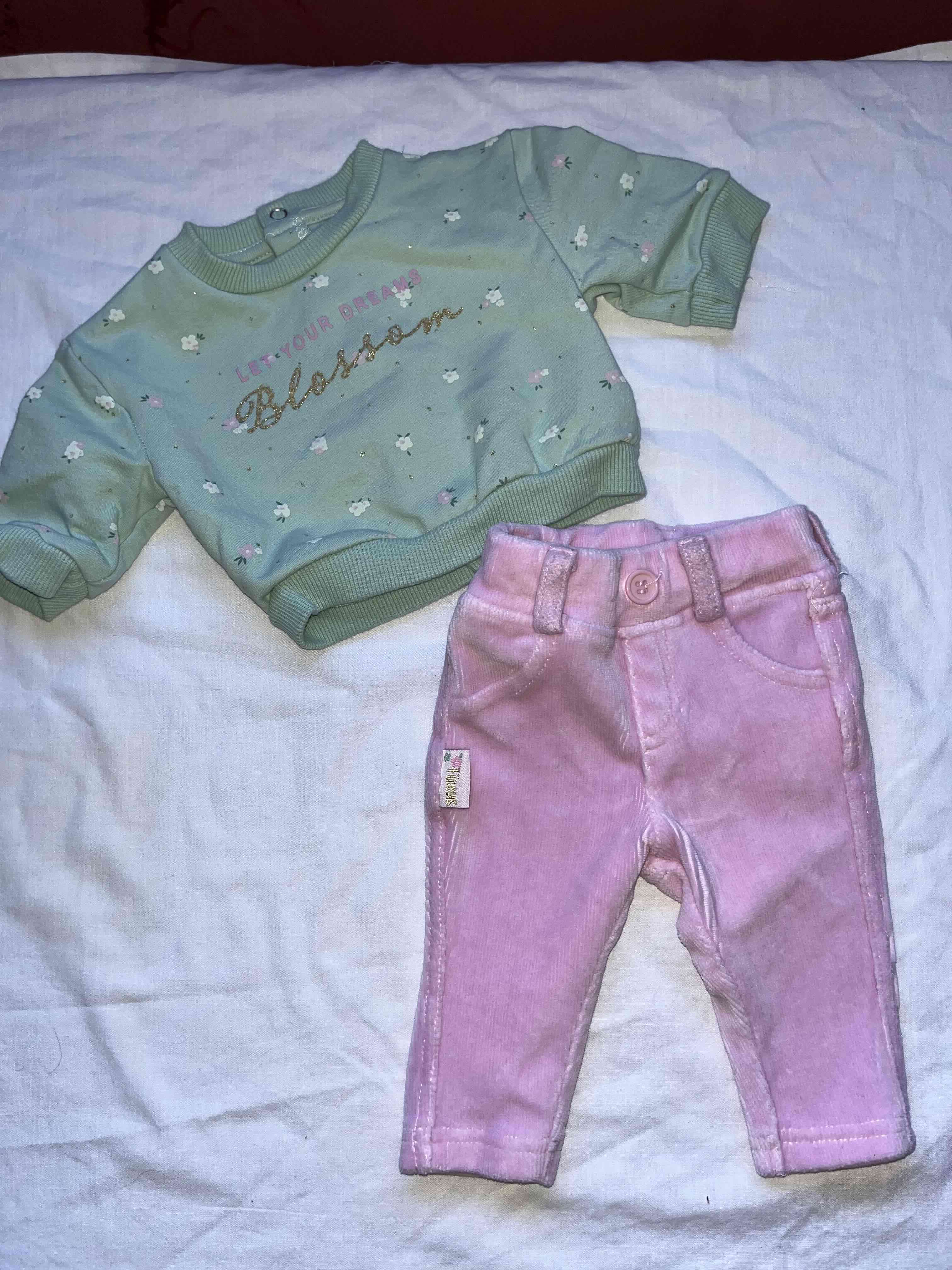 Conjunto infantil verde y rosado