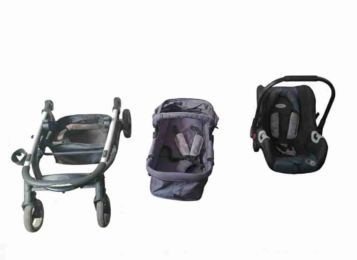 Coche de bebé clásico gris - miniatura 3
