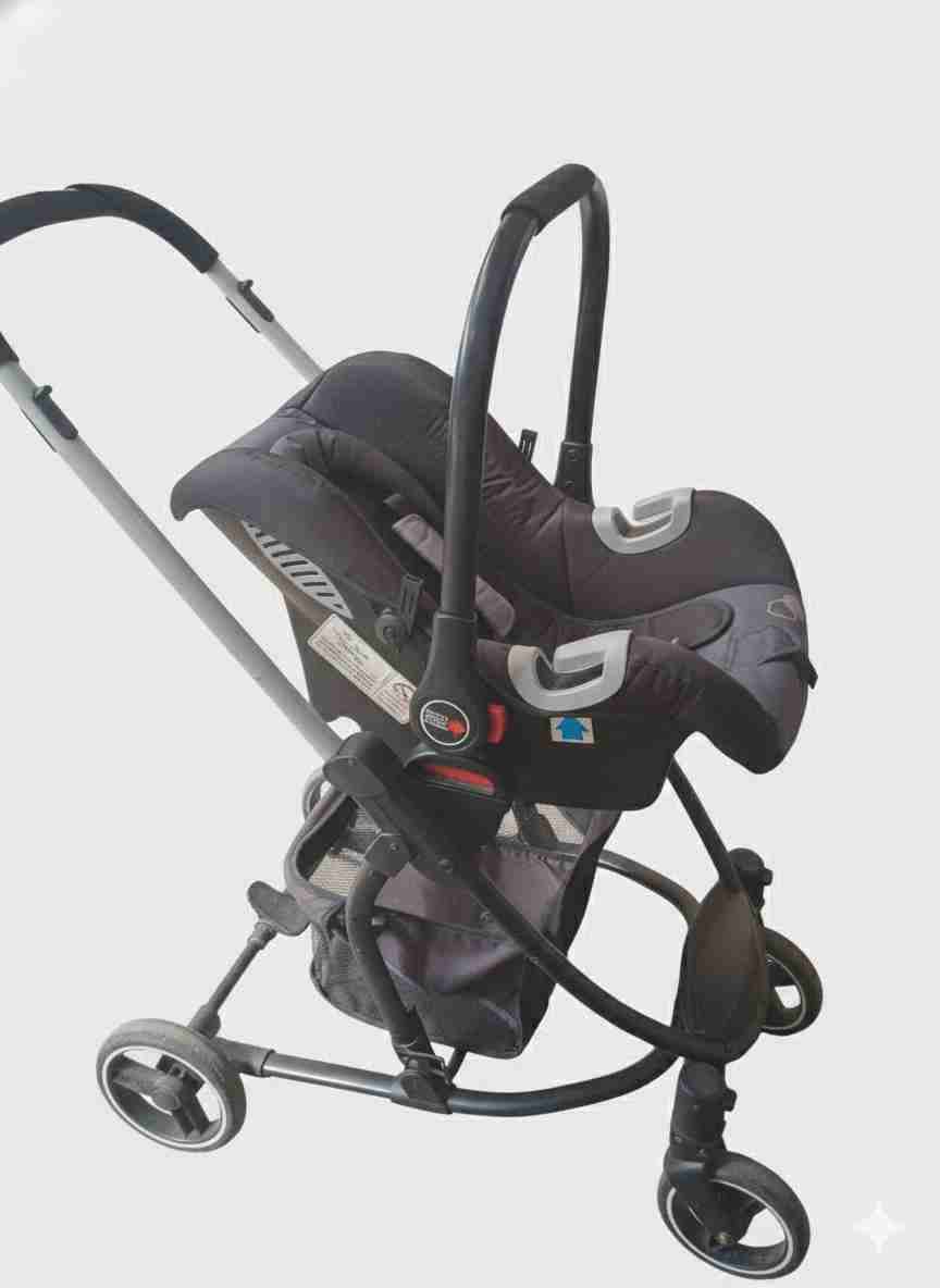 Coche de bebé clásico gris - miniatura 4