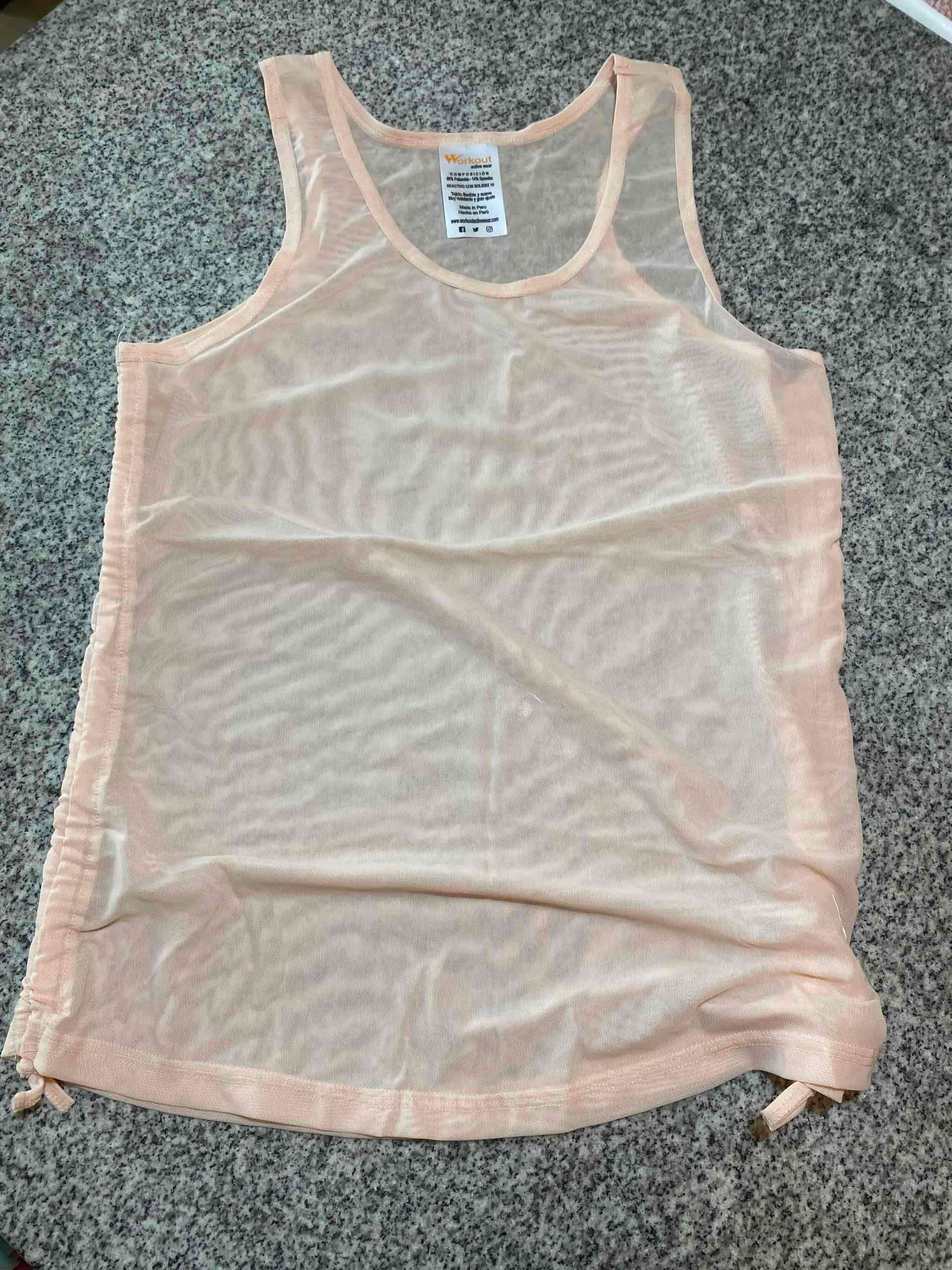 Polera deportiva sin mangas rosa