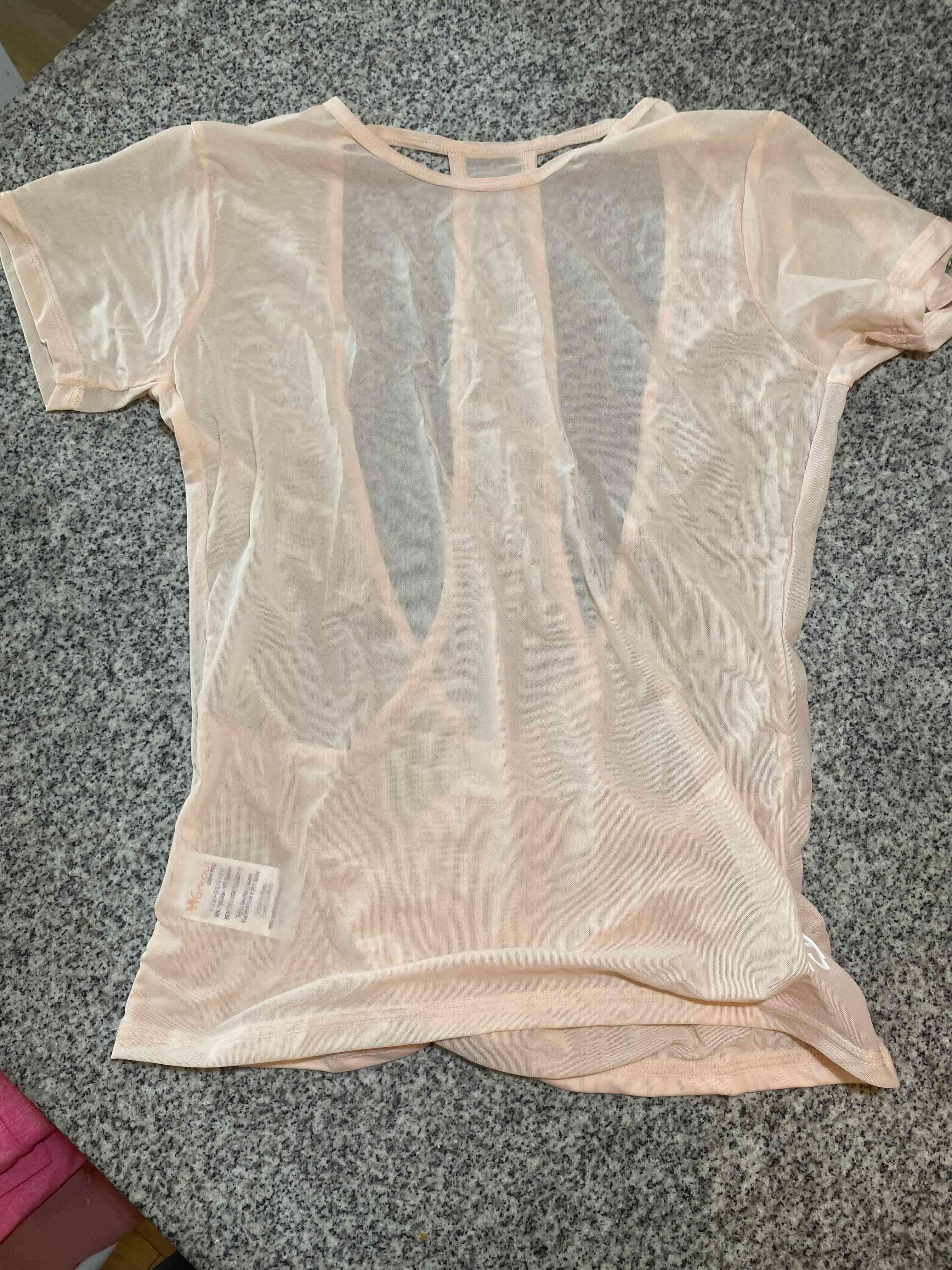 Polera transparente beige