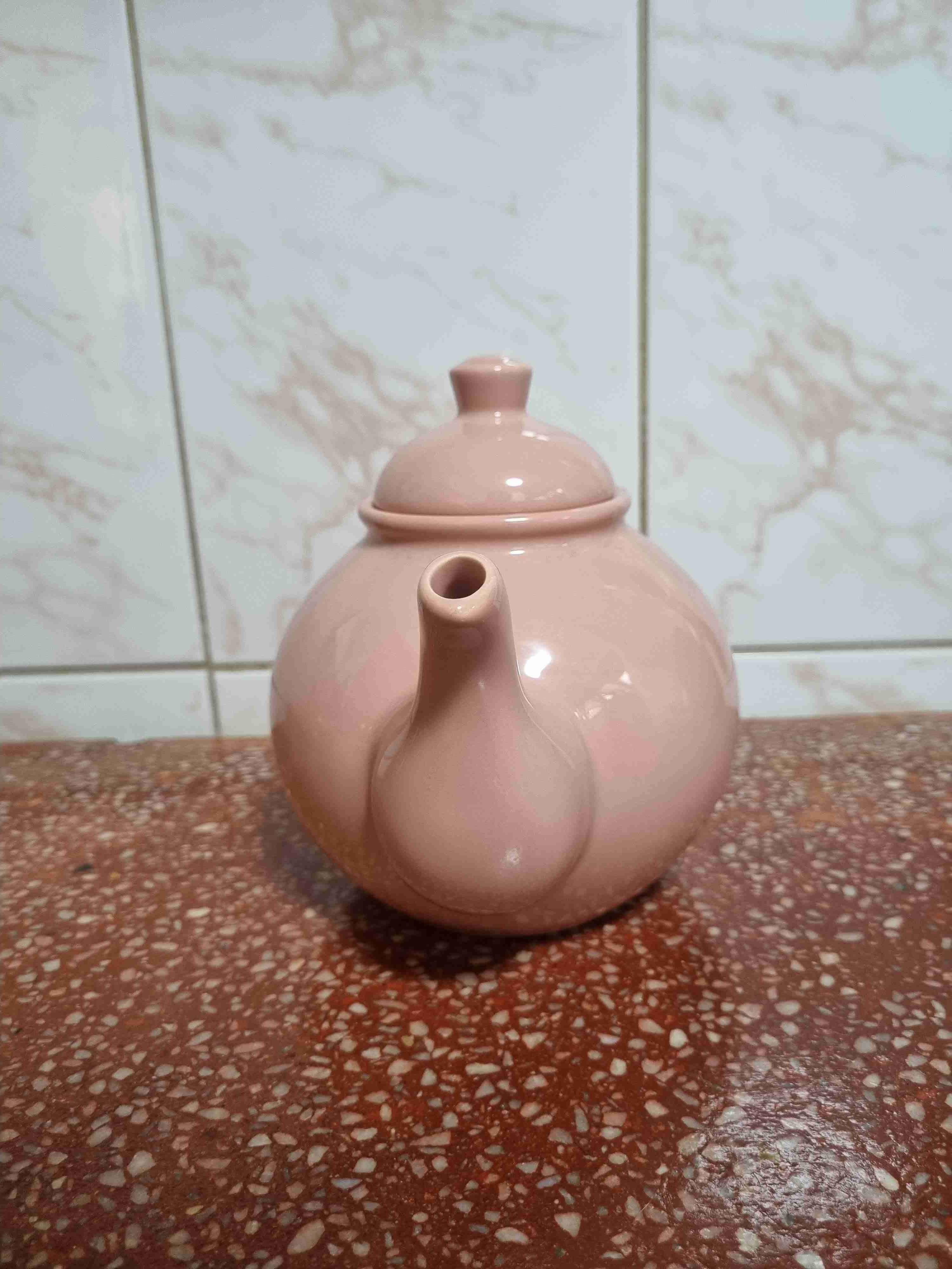 Tetera de cerámica rosada - miniatura 2