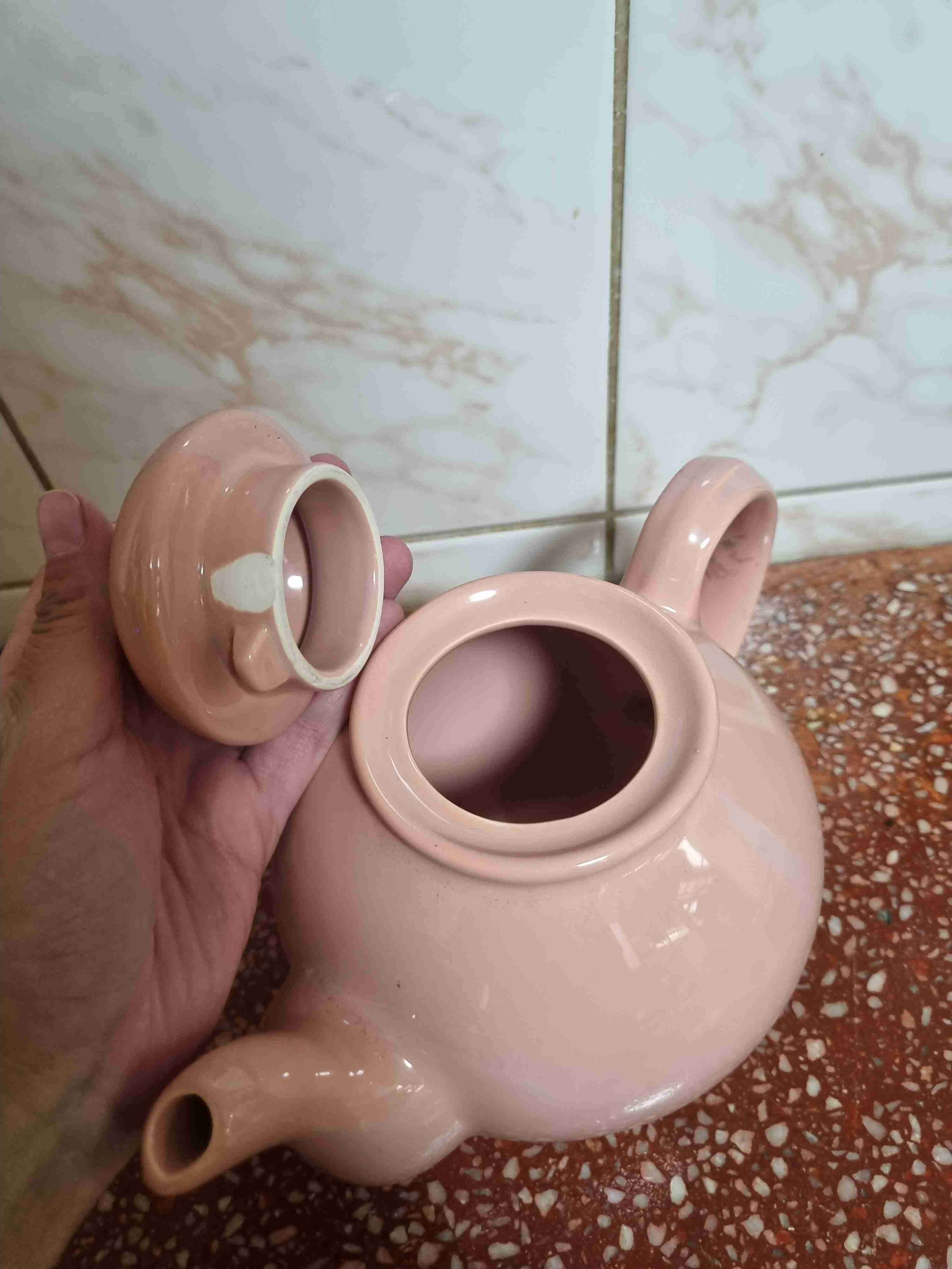 Tetera de cerámica rosada - miniatura 3