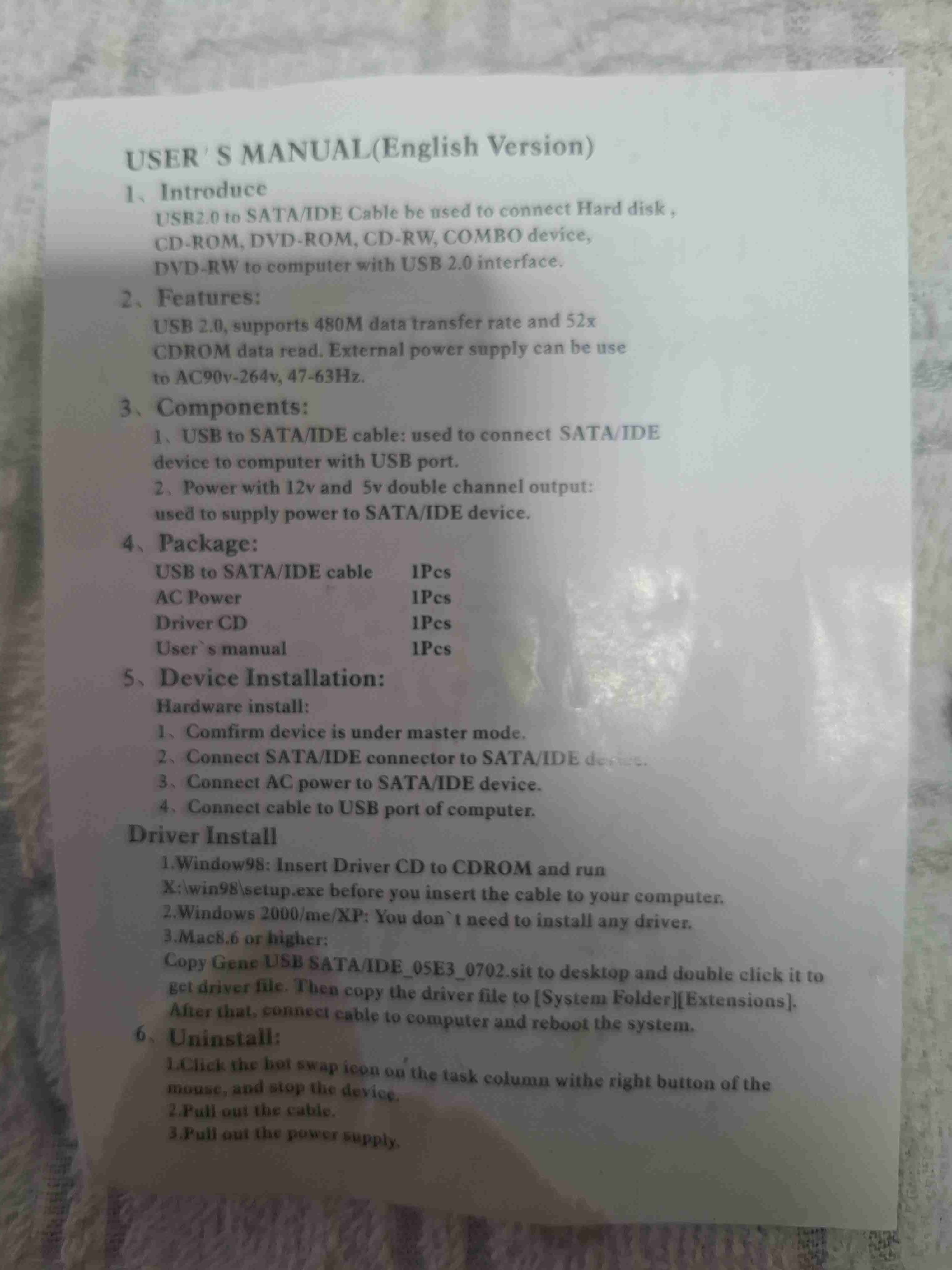 Cable USB 2.0 a SATA/IDE - miniatura 6