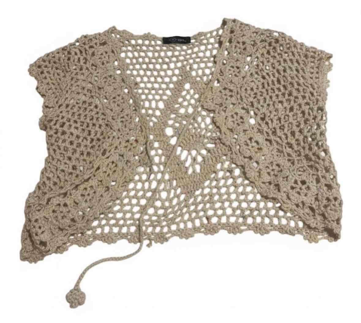 Chaleco tejido beige corto talla M