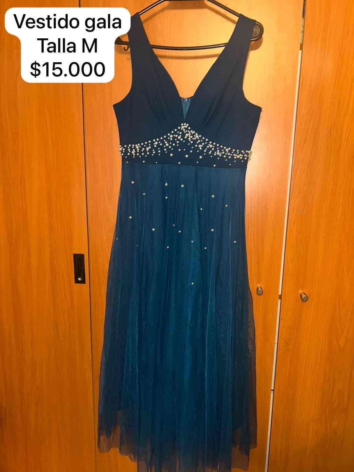 Vestido de gala azul talla M