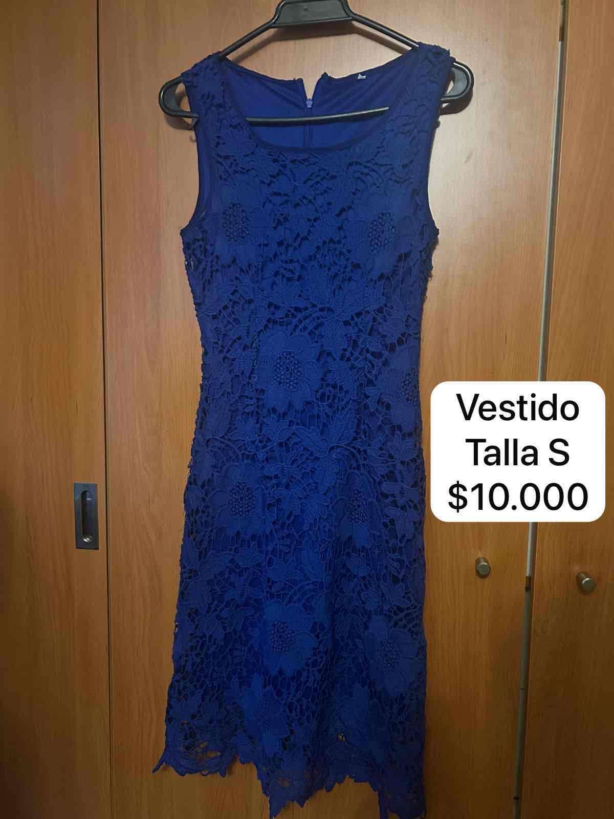 Vestido azul encaje talla S