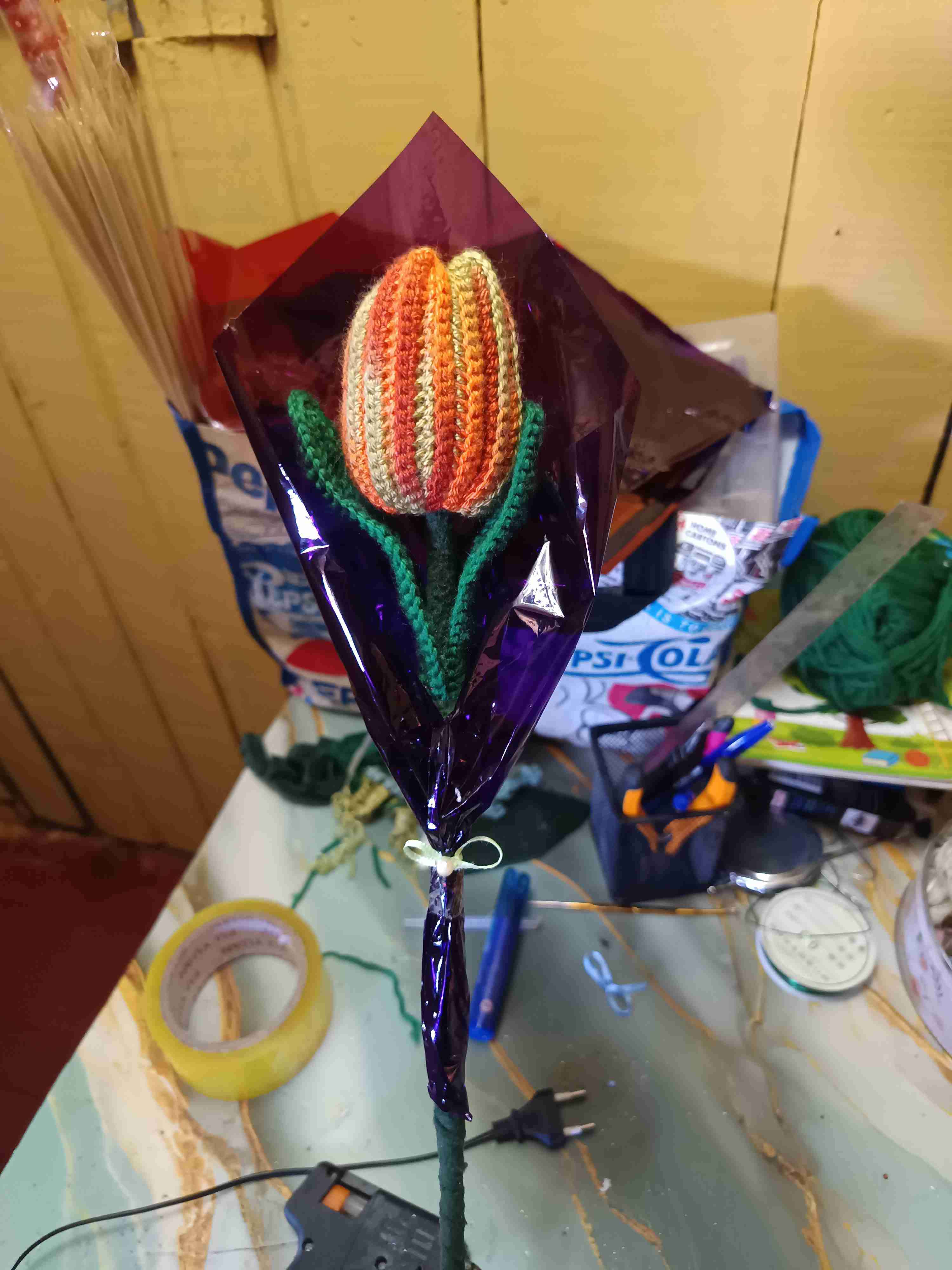 Flores de crochet decorativas - miniatura 5