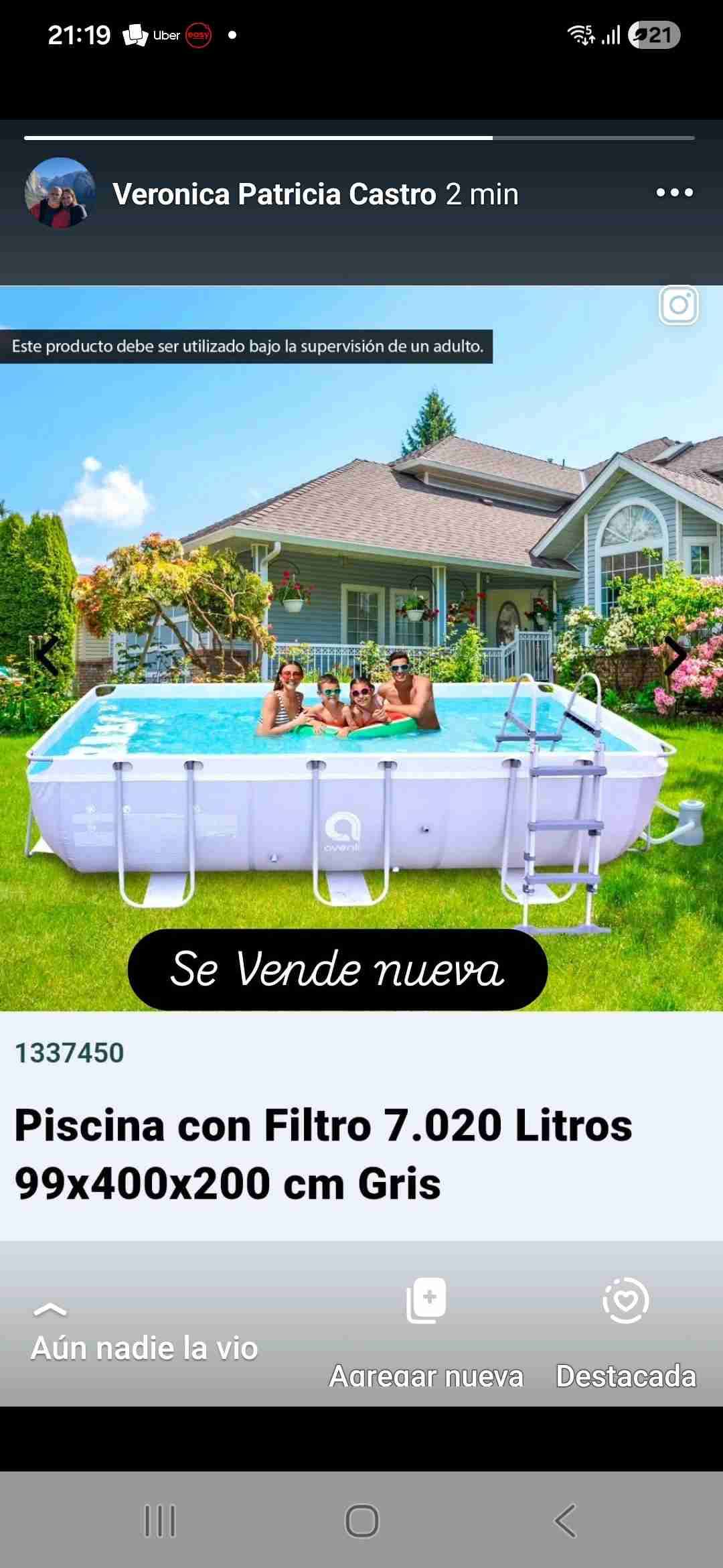 Piscina con filtro 7020 litros