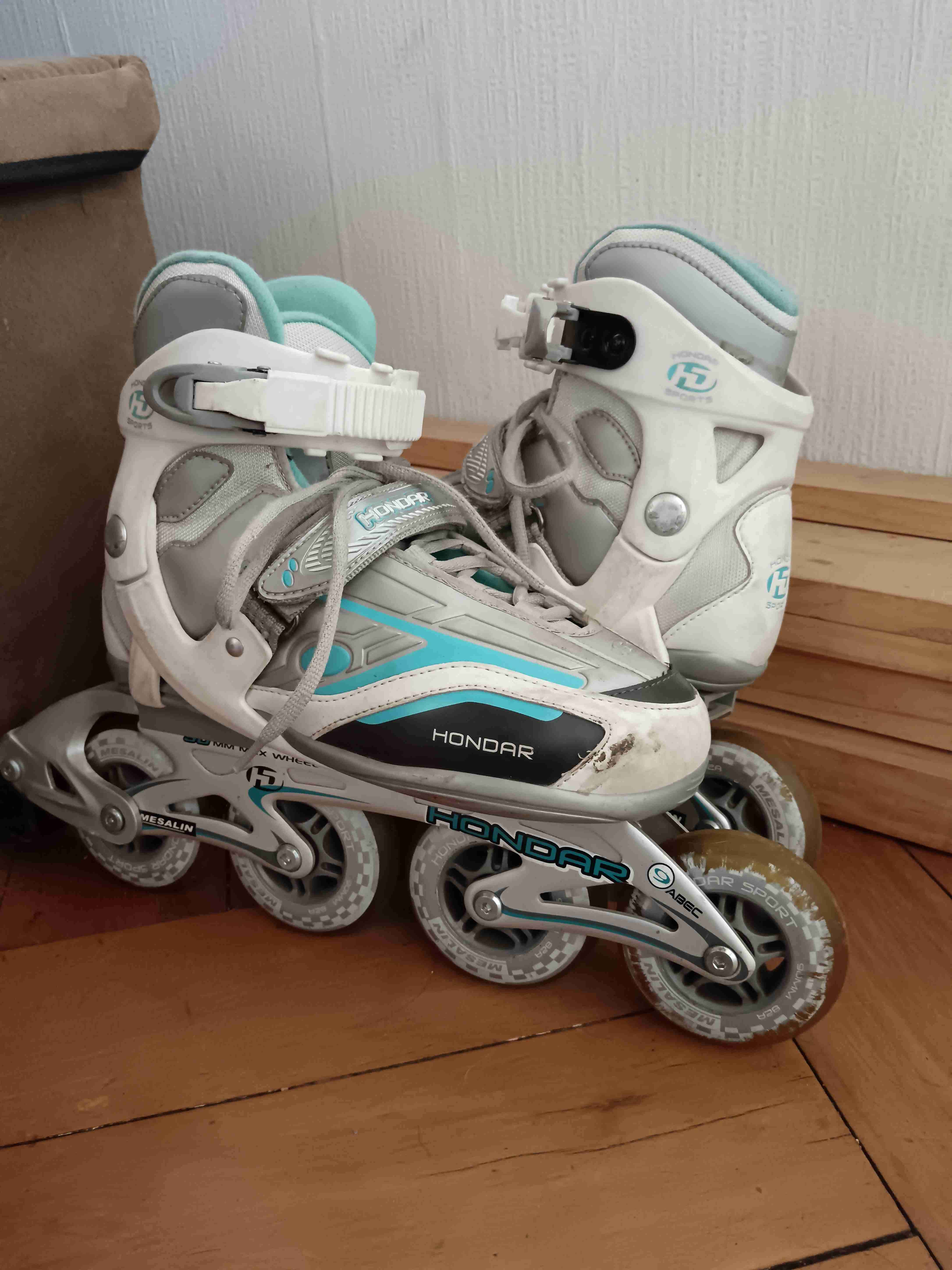 Patines en línea grises y azules t37 - miniatura 3