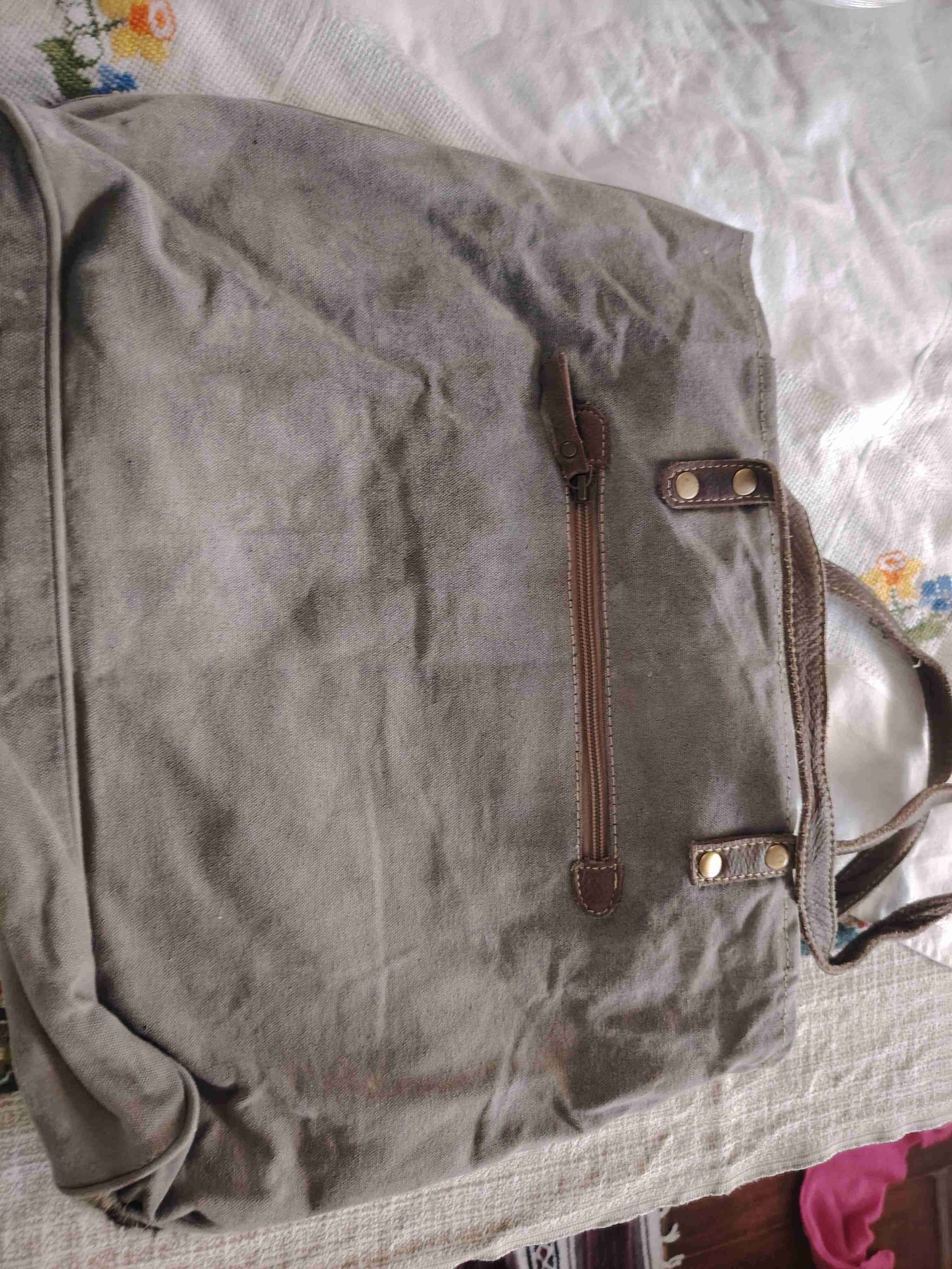 Bolso estampado y piel - miniatura 2