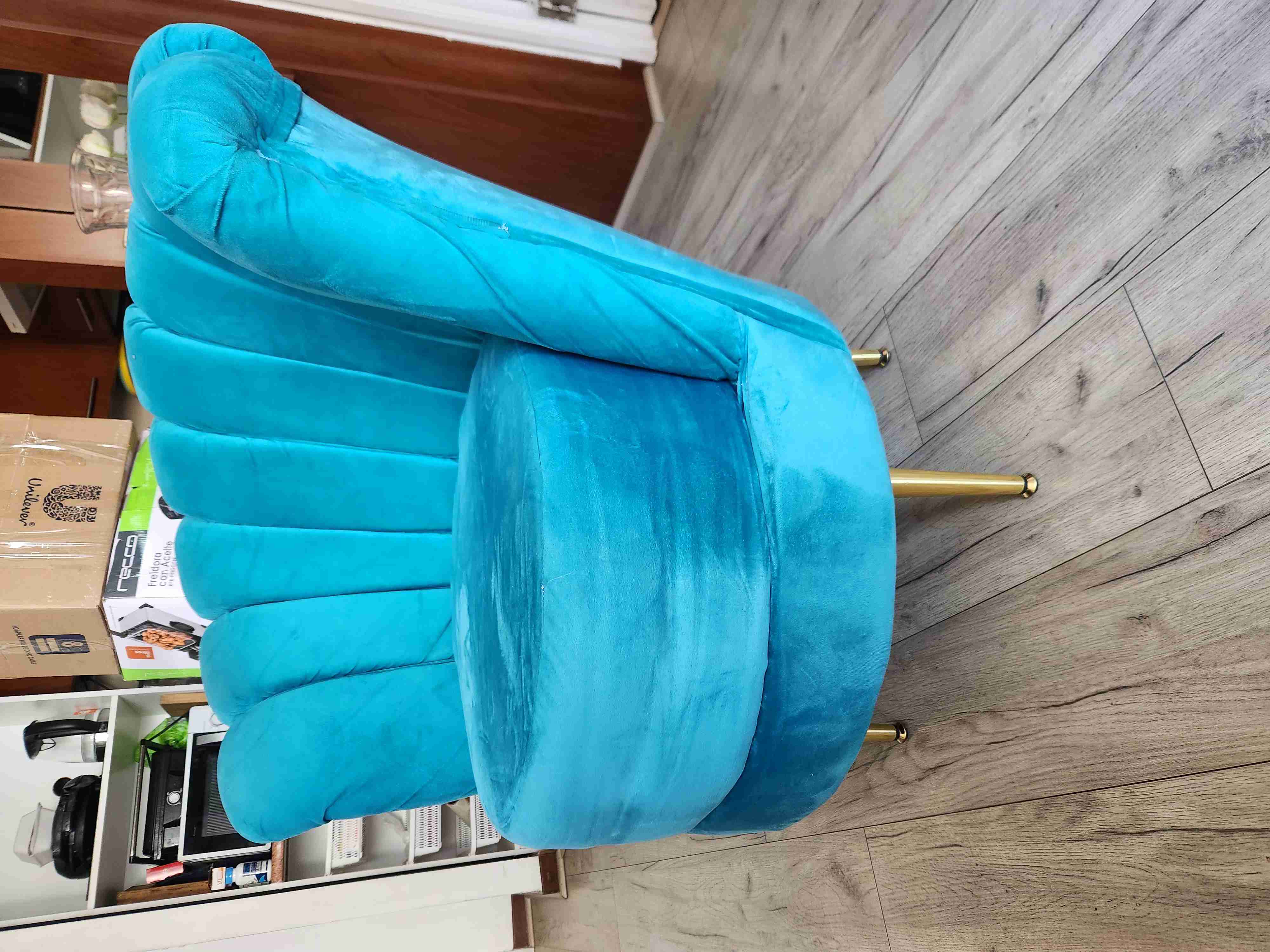 Sillón azul turquesa moderno - miniatura 2