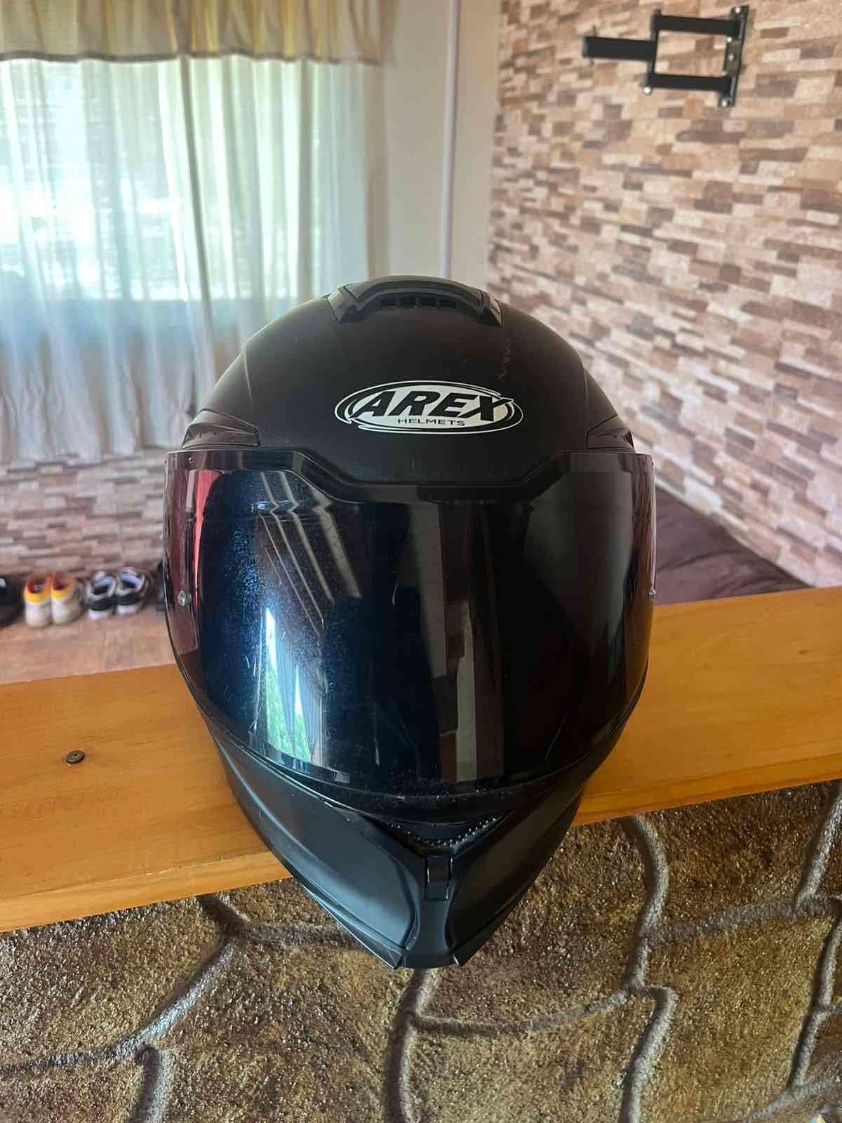 Casco AREX negro para moto - miniatura 3