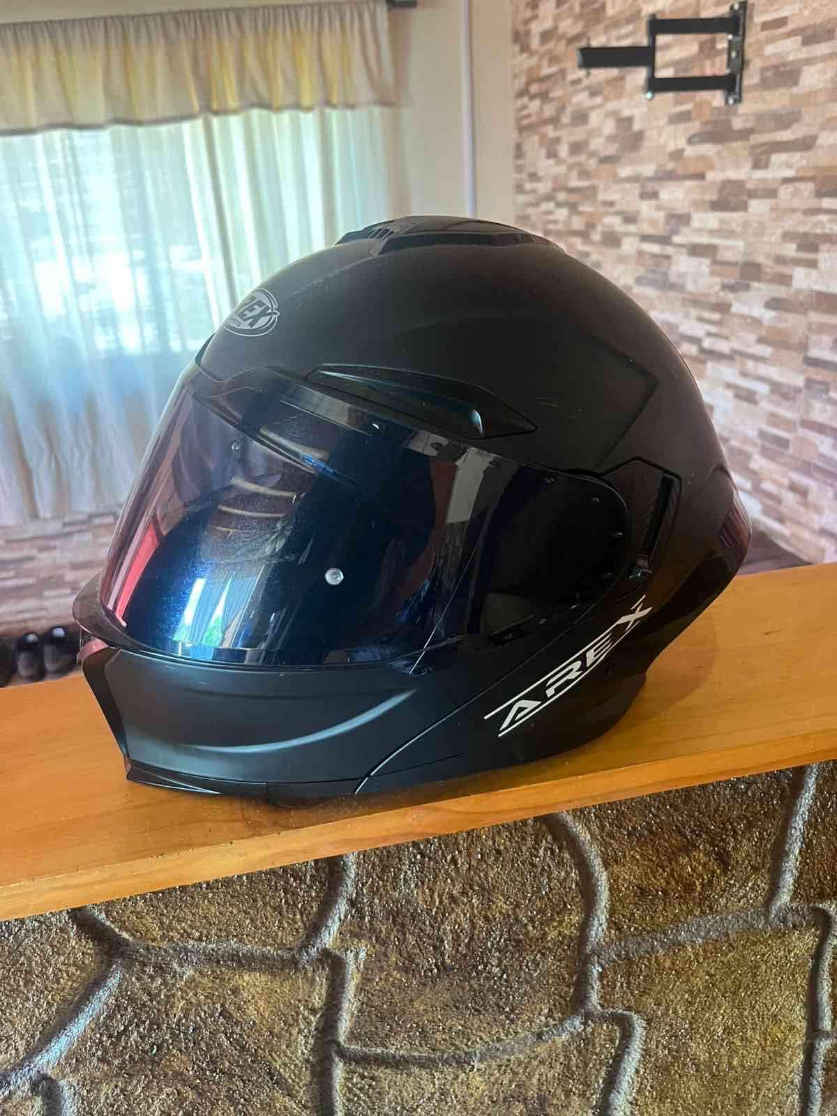 Casco AREX negro para moto - miniatura 5