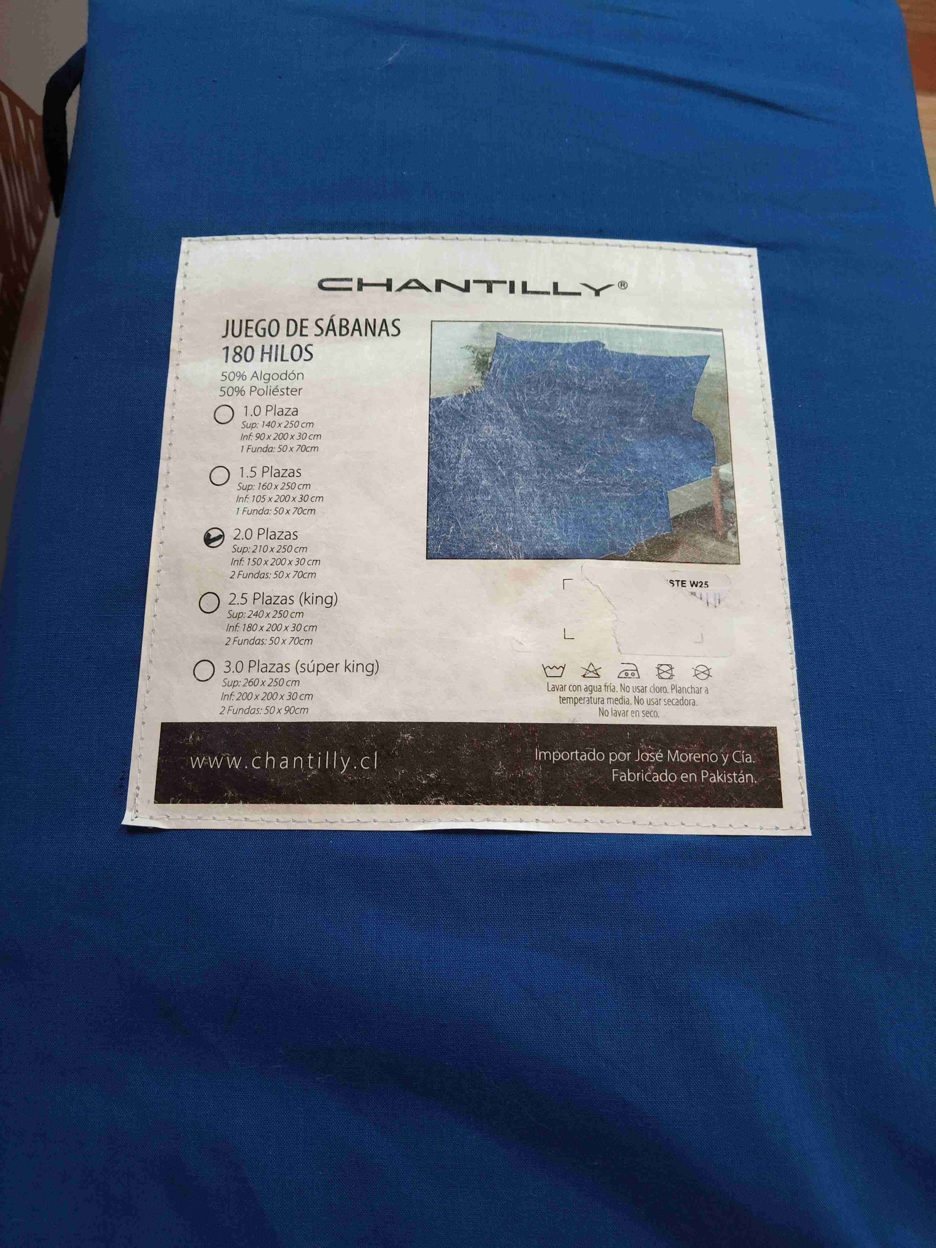 Juego de sábanas 2 plazas 180 hilos Chantilly - miniatura 2