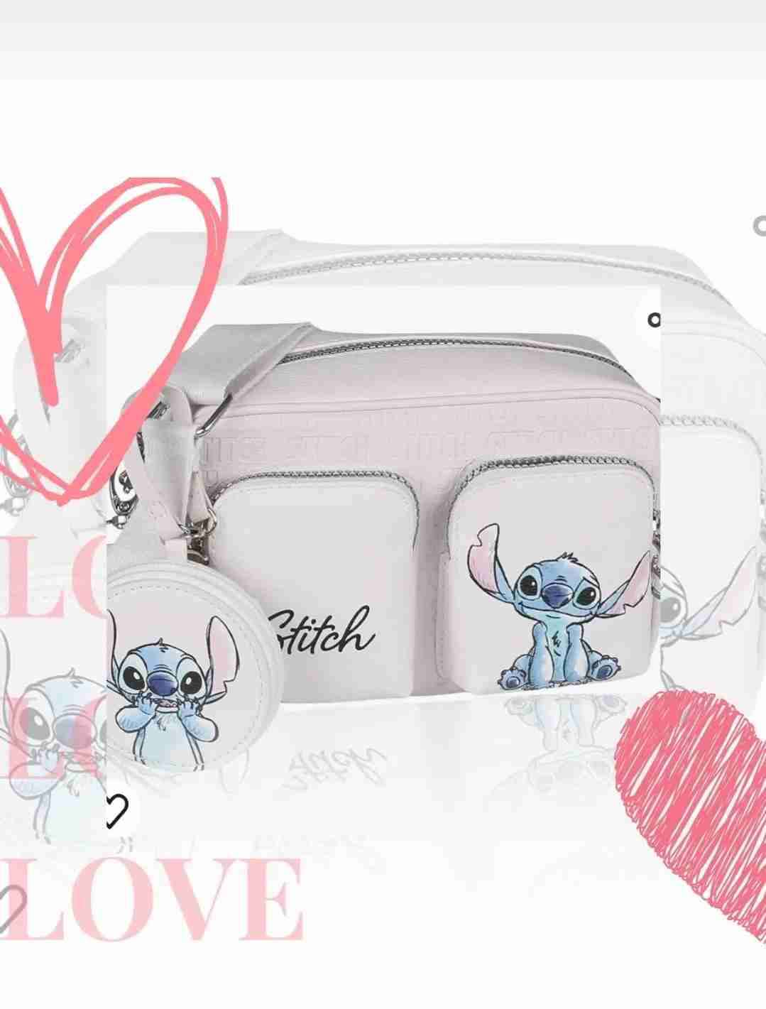 Bolso Stitch blanco y rosa