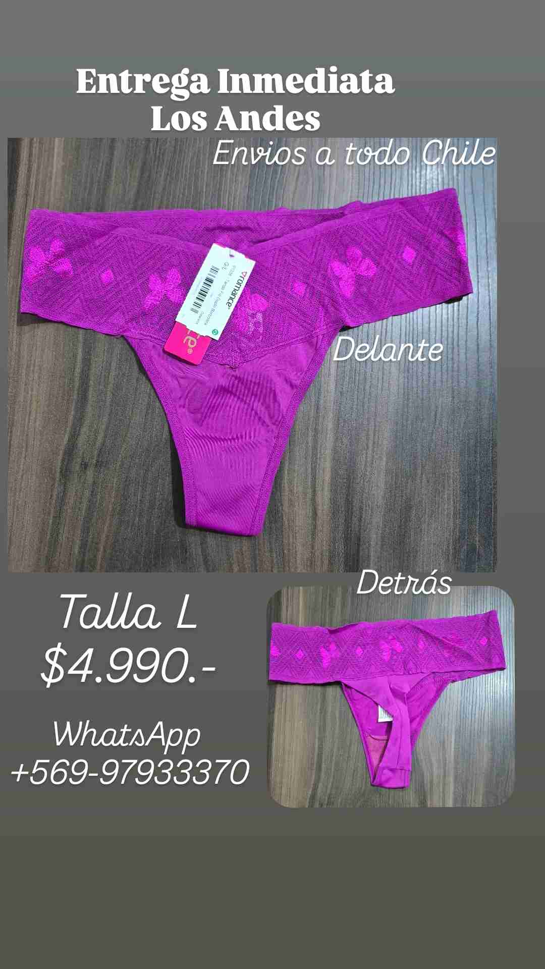 Calzón morado con encaje