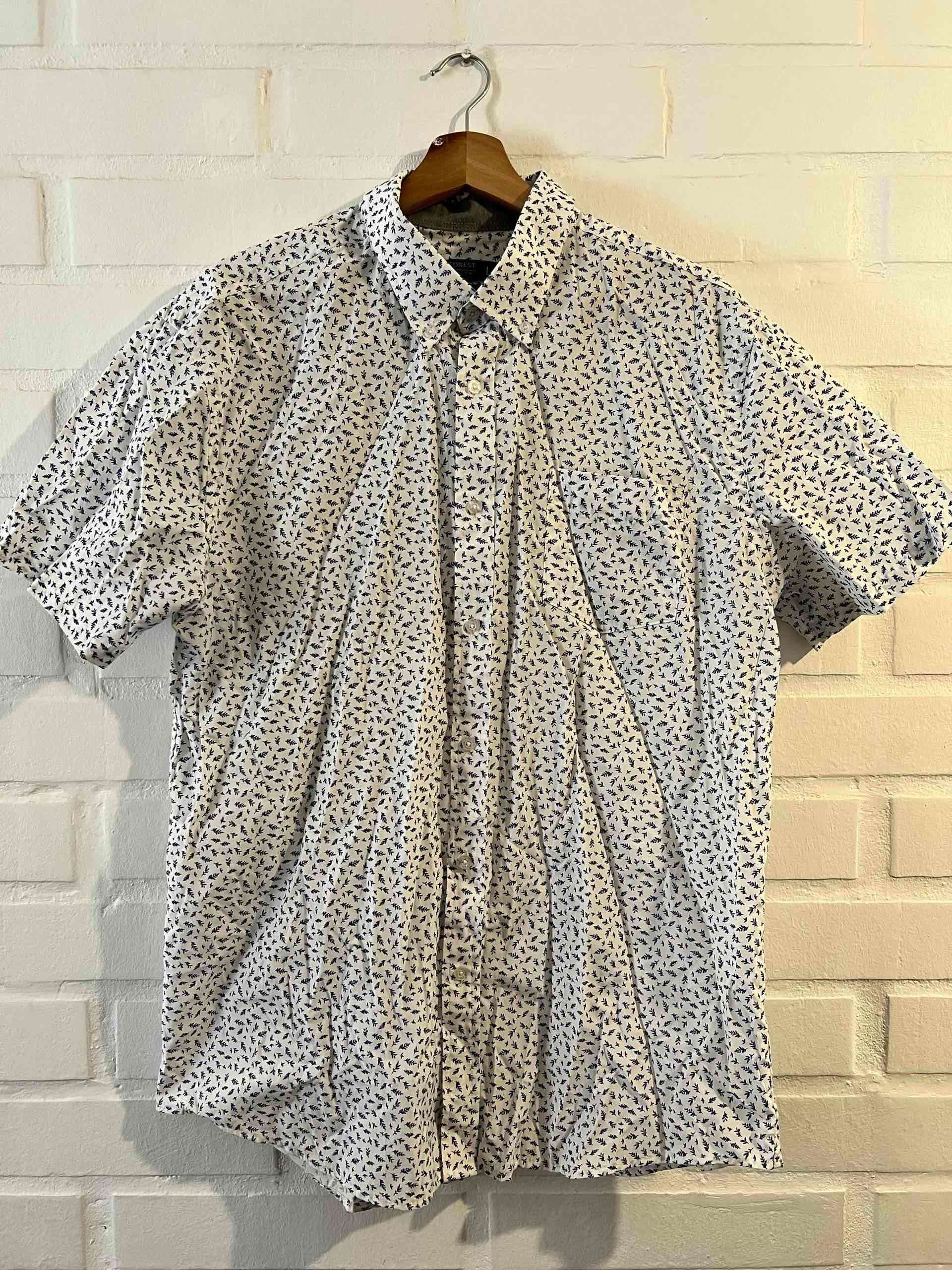 Camisa blanca de hombre estampada Rainforest