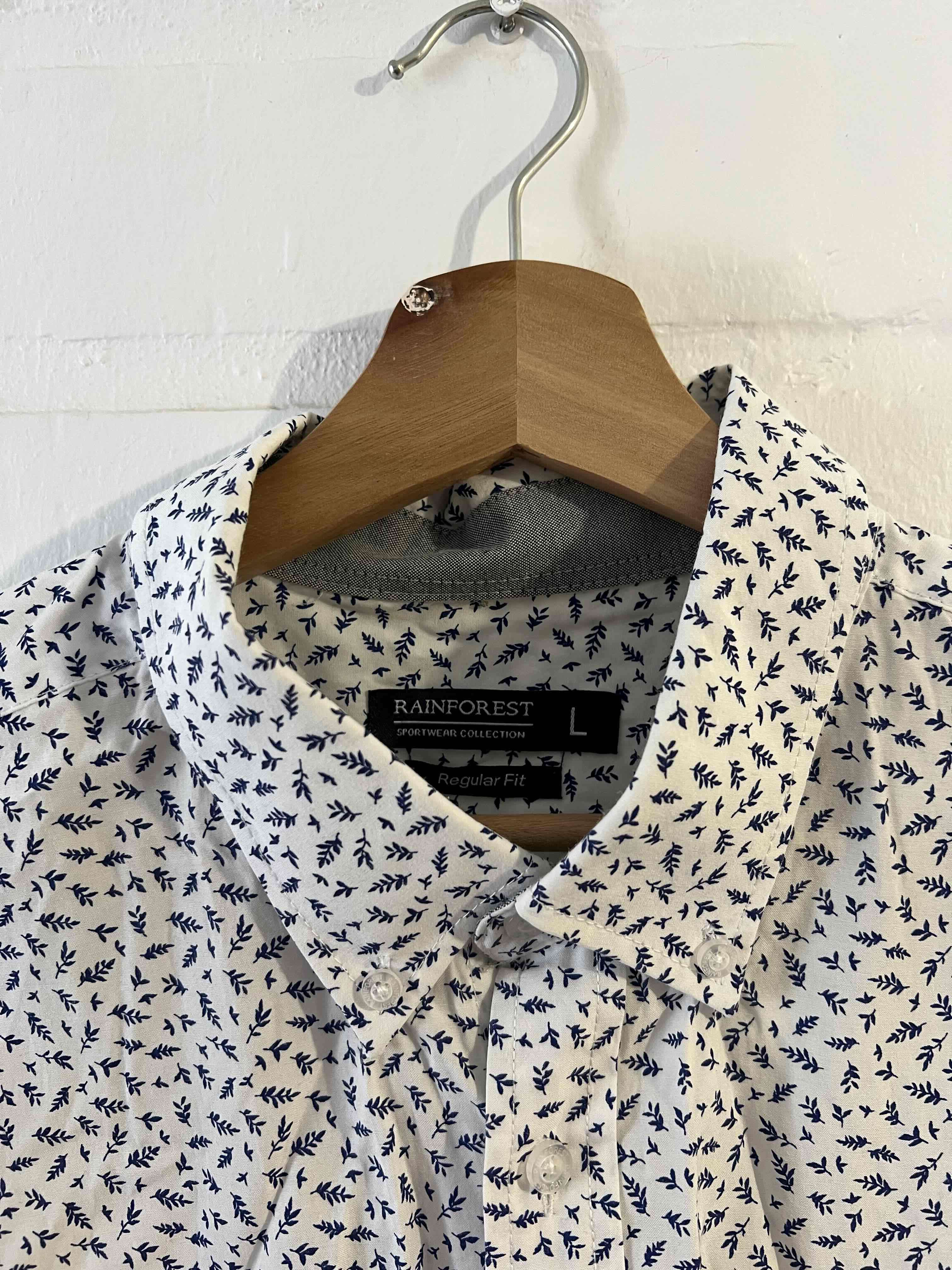 Camisa blanca de hombre estampada Rainforest - miniatura 2