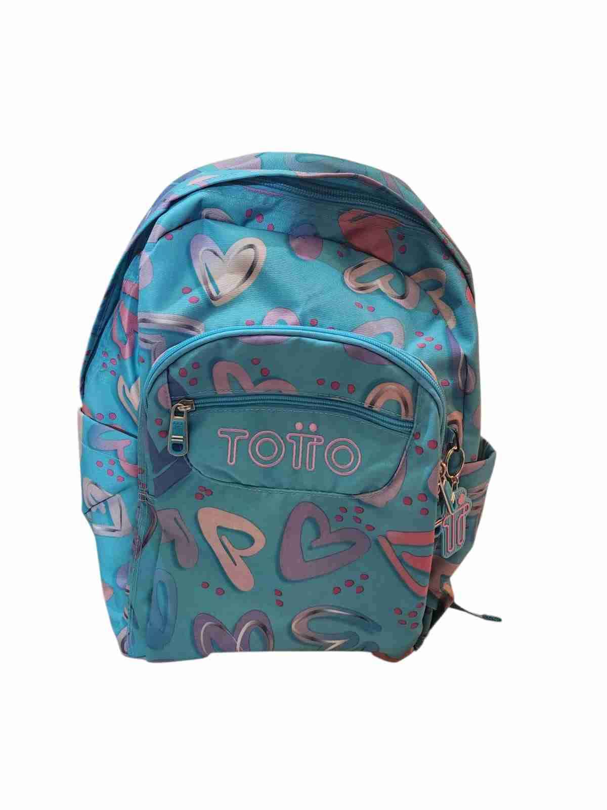 Mochila Totto corazones azul - miniatura 3