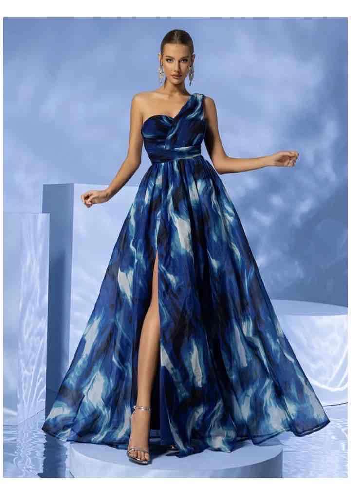 Vestido largo azul degradado - miniatura 2