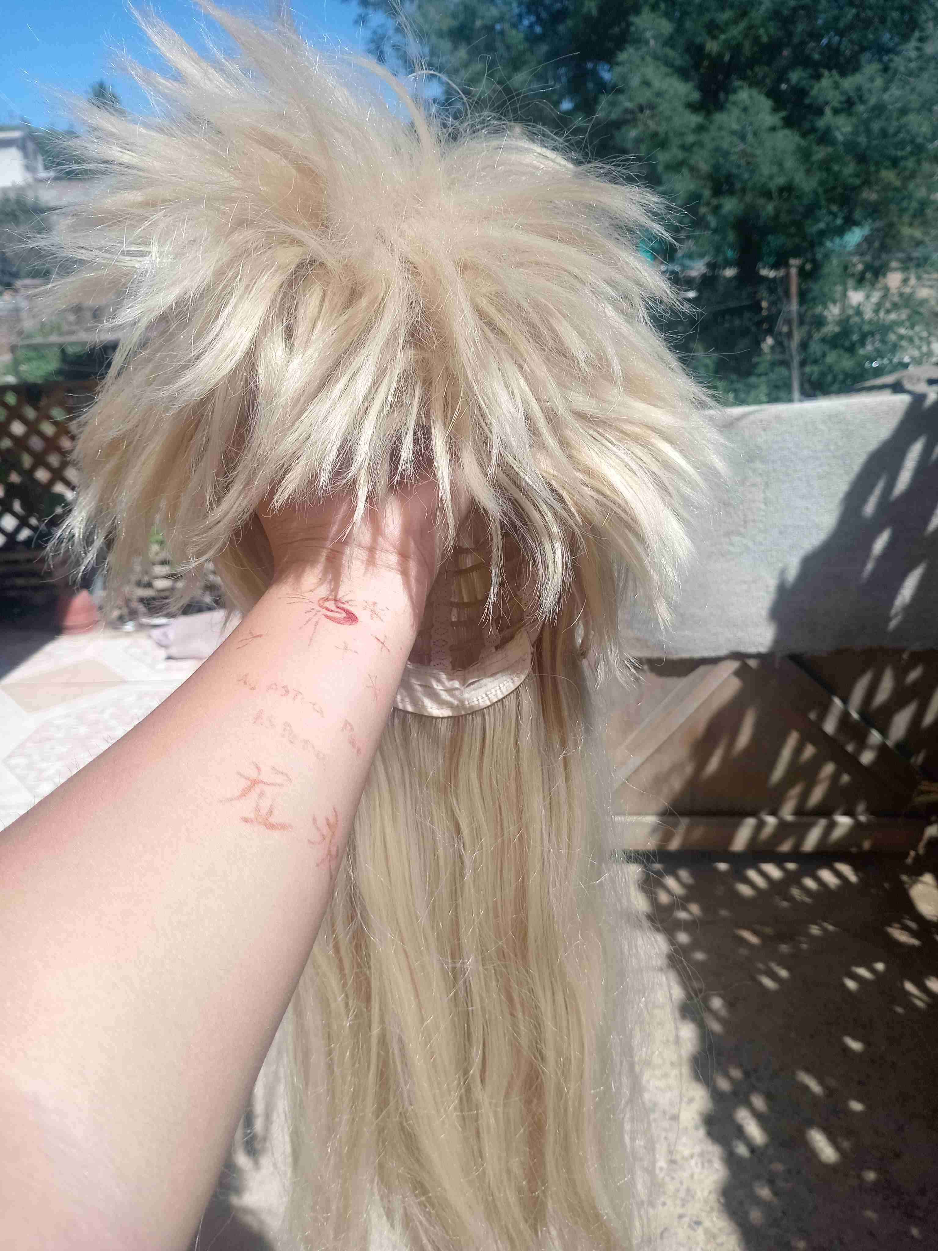 Peluca rubia larga - miniatura 2