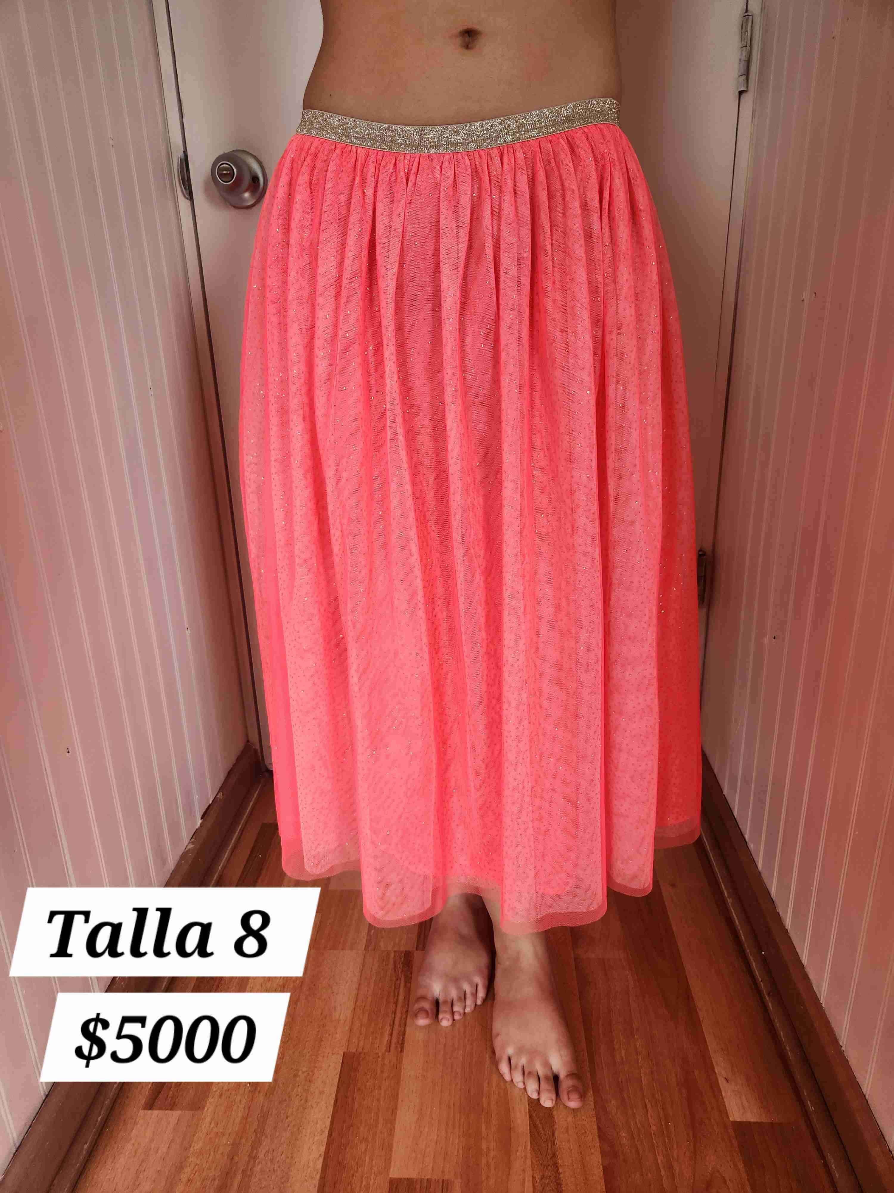 Falda tutú rosada con brillo