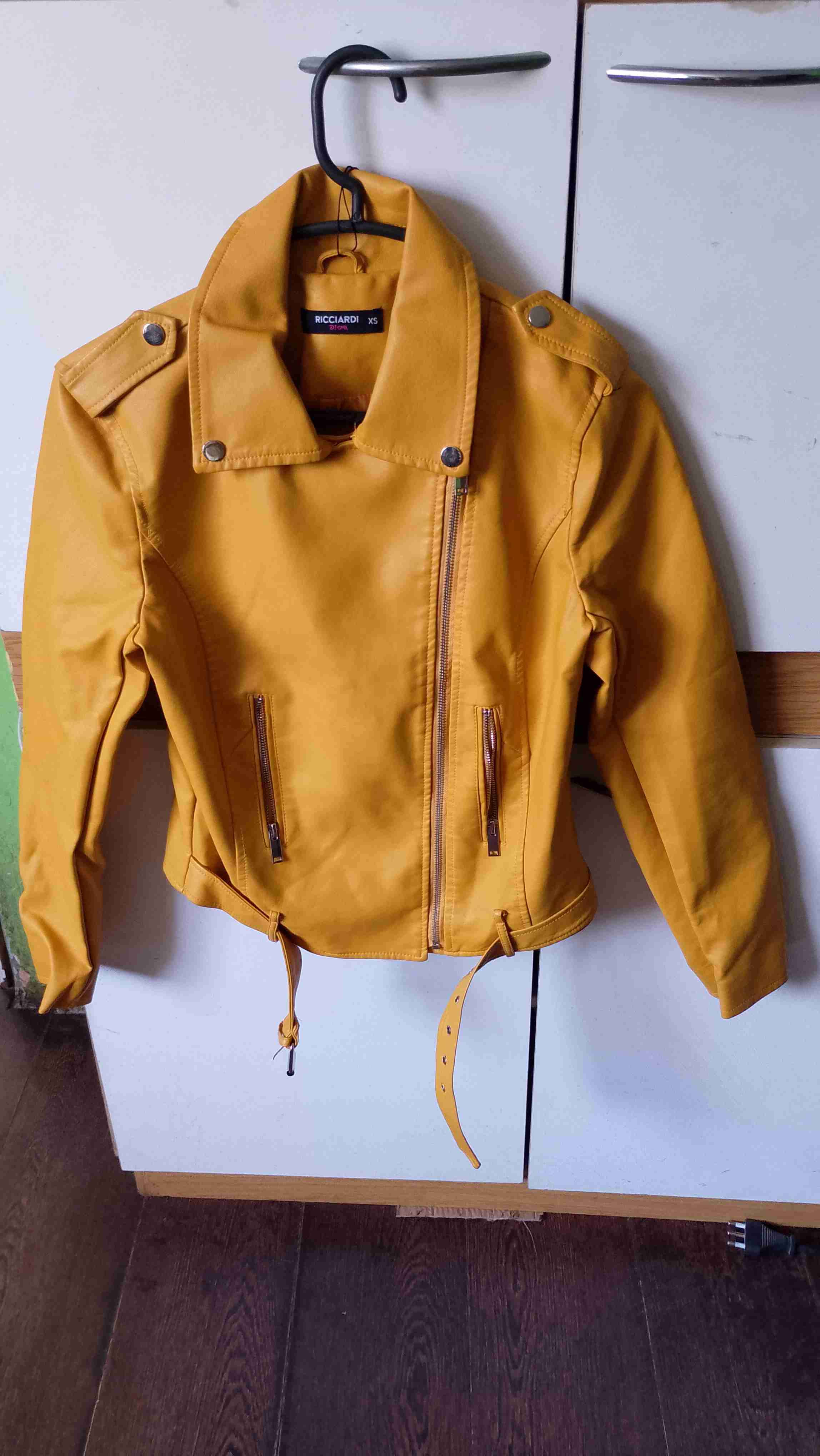 Chaqueta amarilla de cuero sintético XS