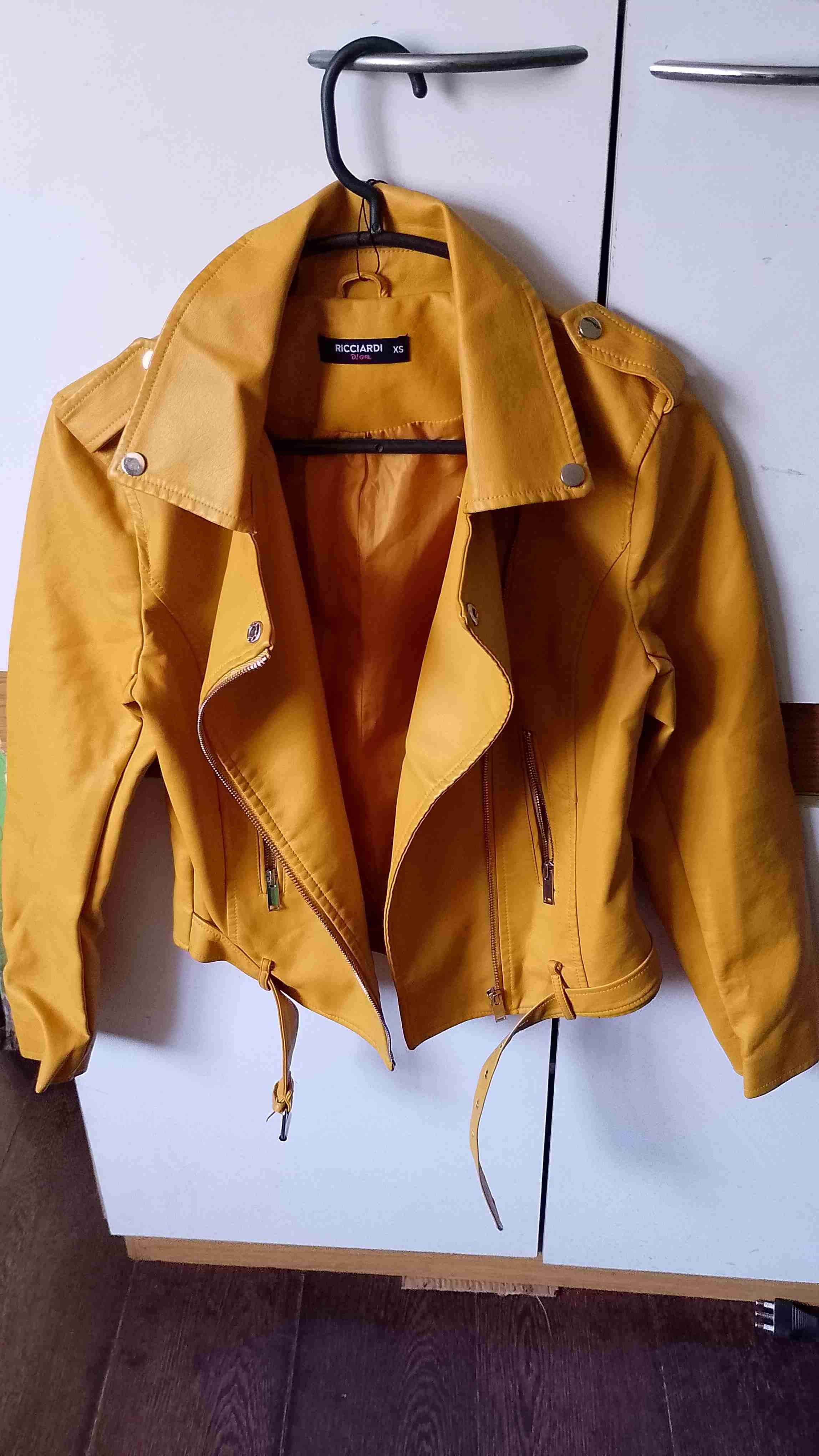 Chaqueta amarilla de cuero sintético XS - miniatura 2