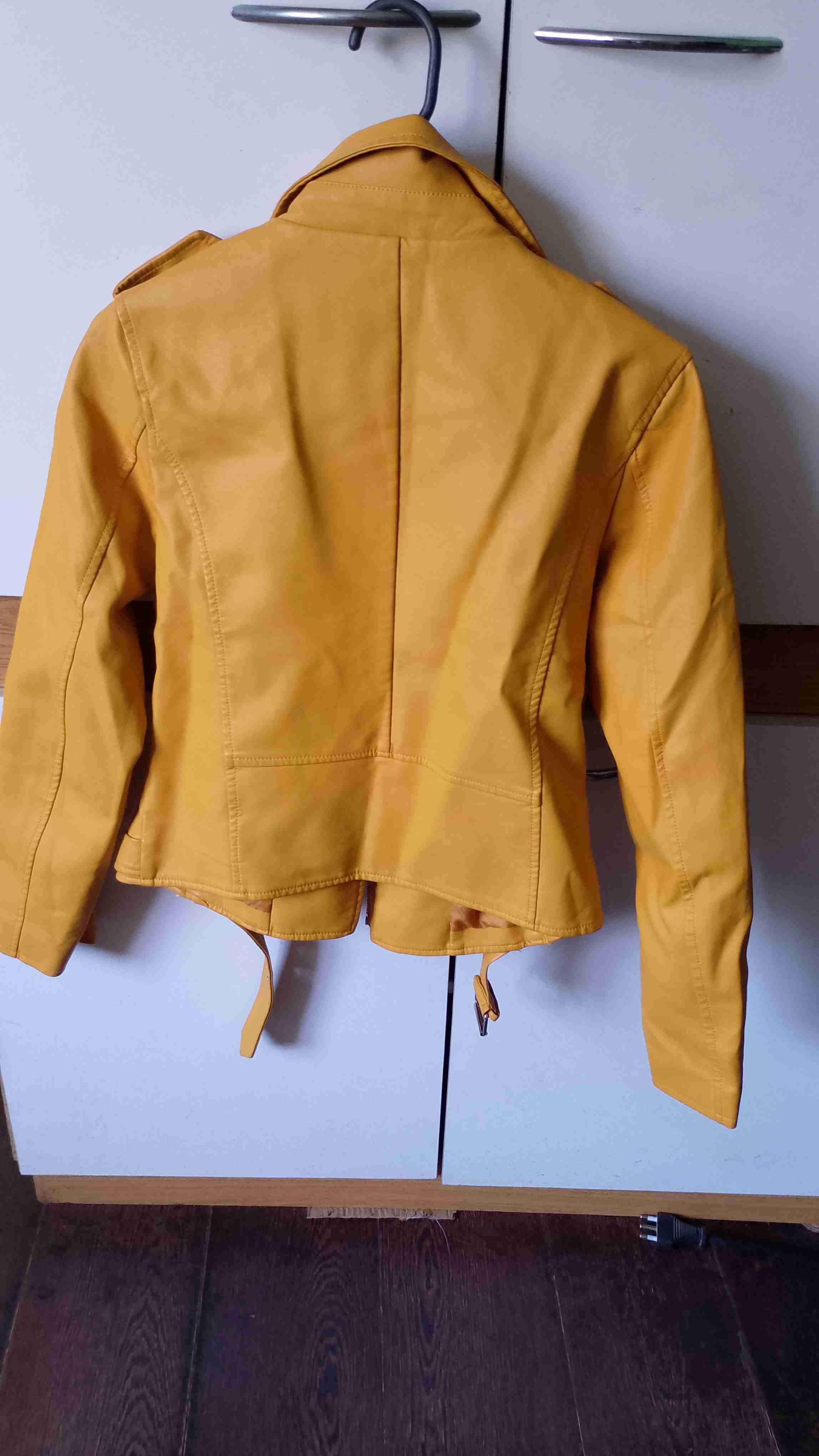 Chaqueta amarilla de cuero sintético XS - miniatura 3
