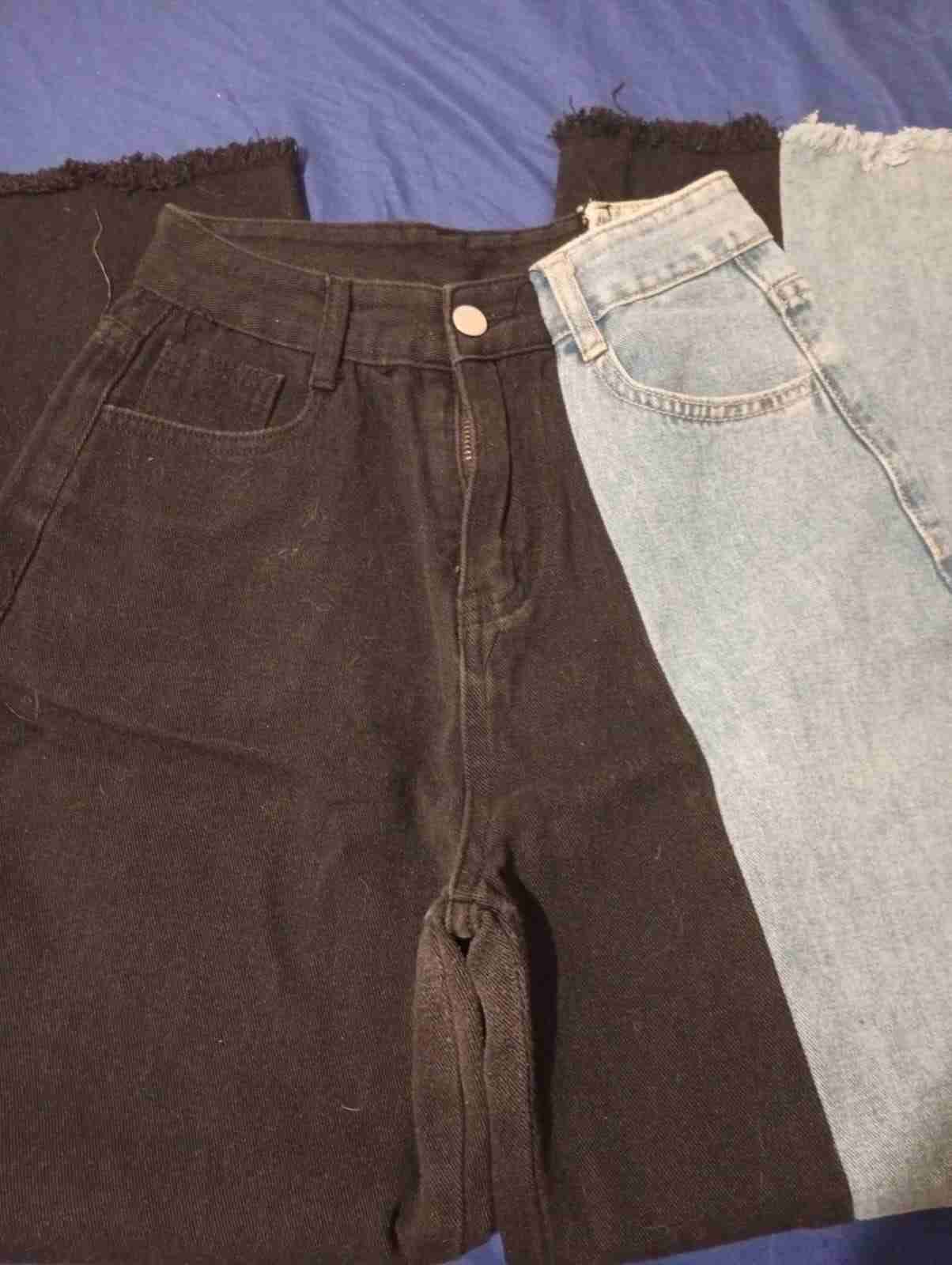 Pantalones de jeans bicolor