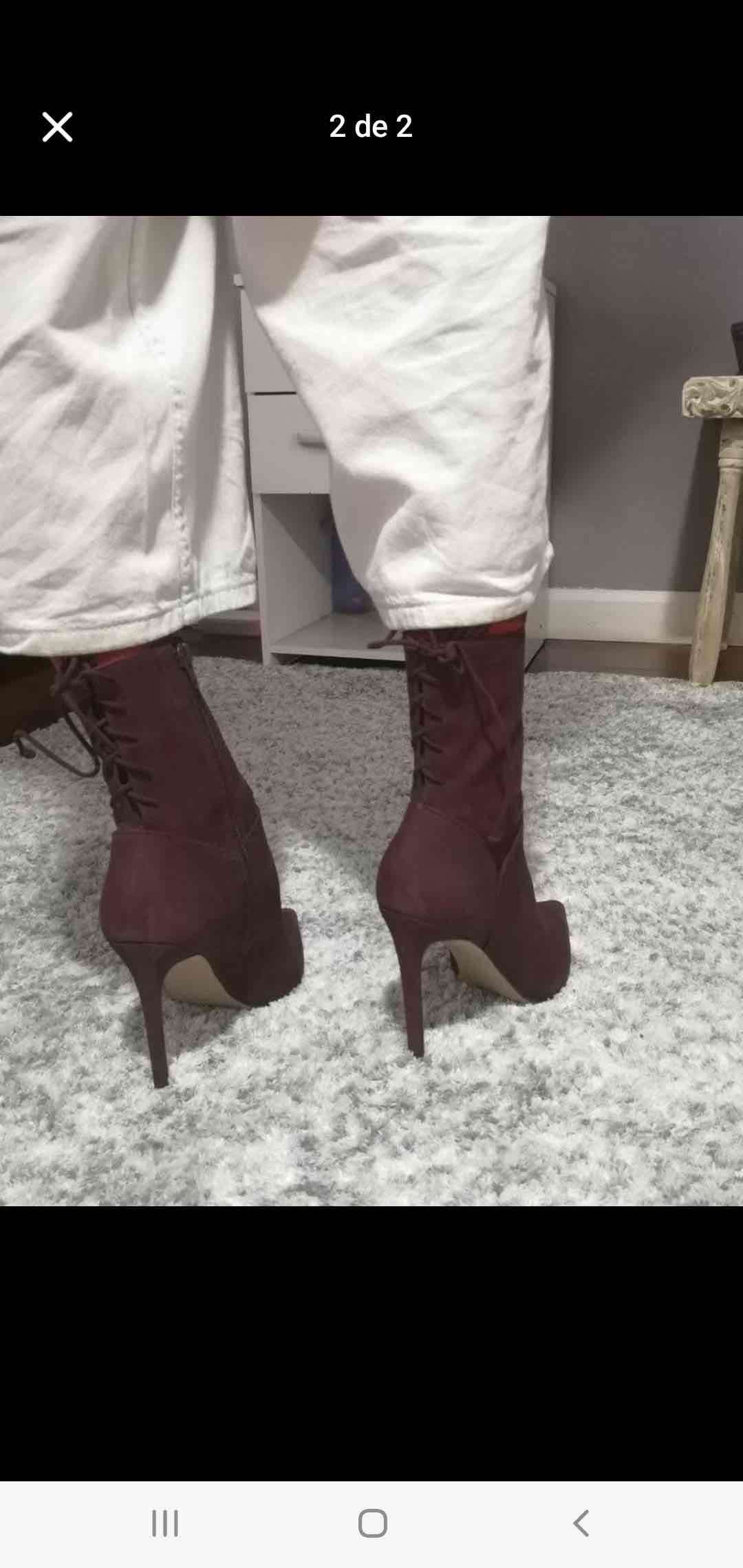 Botines Aldo burdeos de tacón alto - miniatura 2