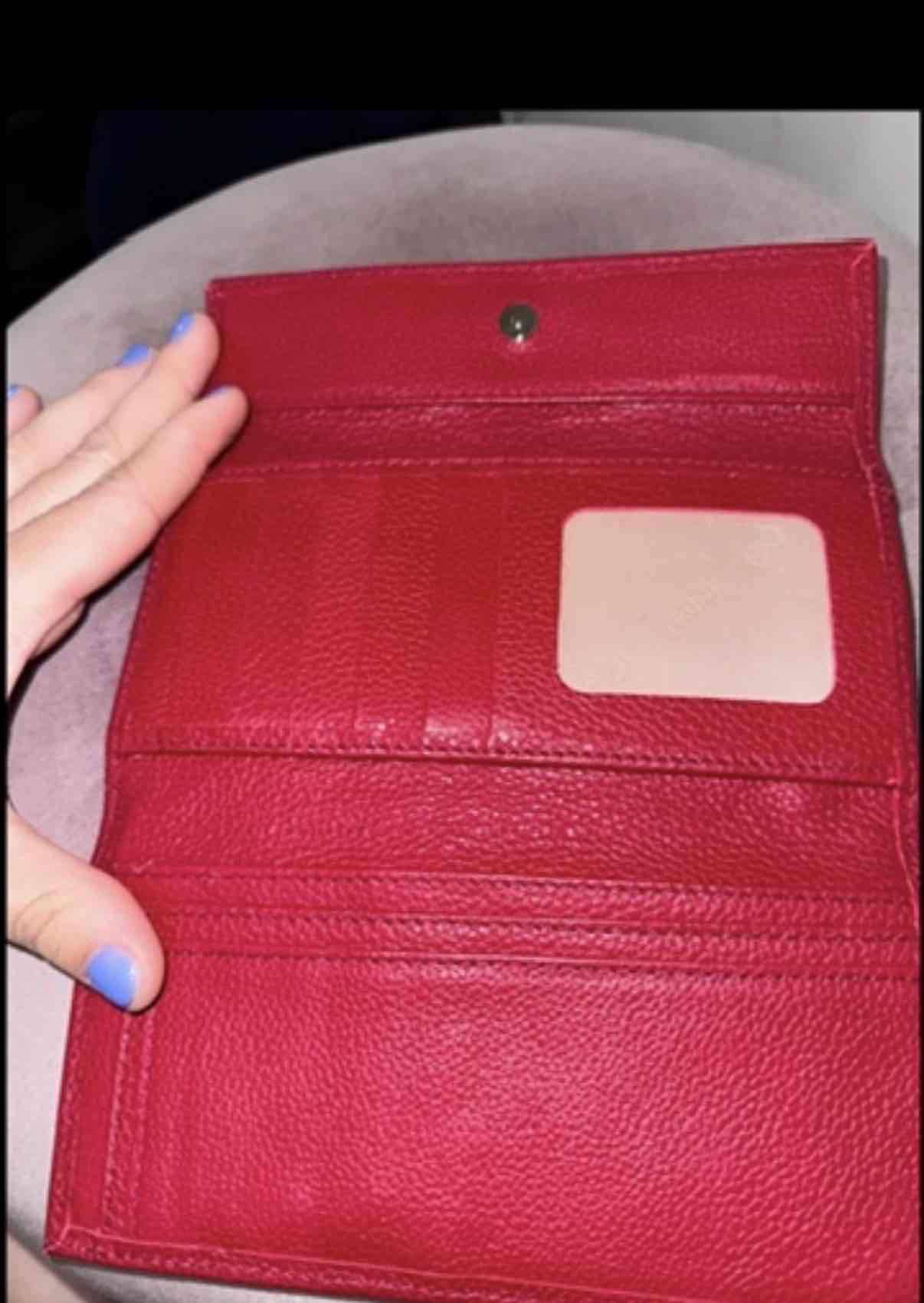 Cartera roja Prüne de cuero - miniatura 2