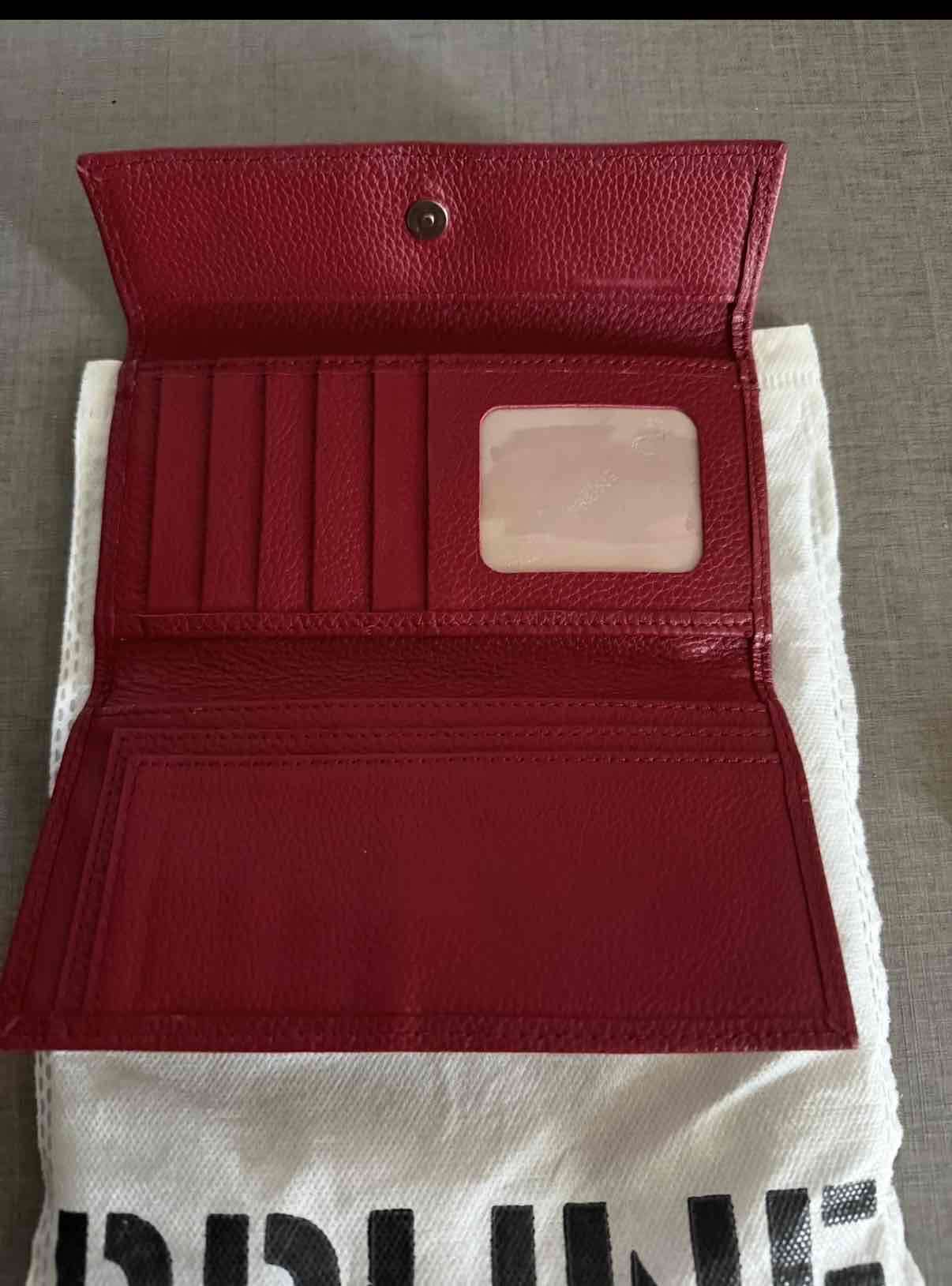 Cartera roja Prüne de cuero - miniatura 4