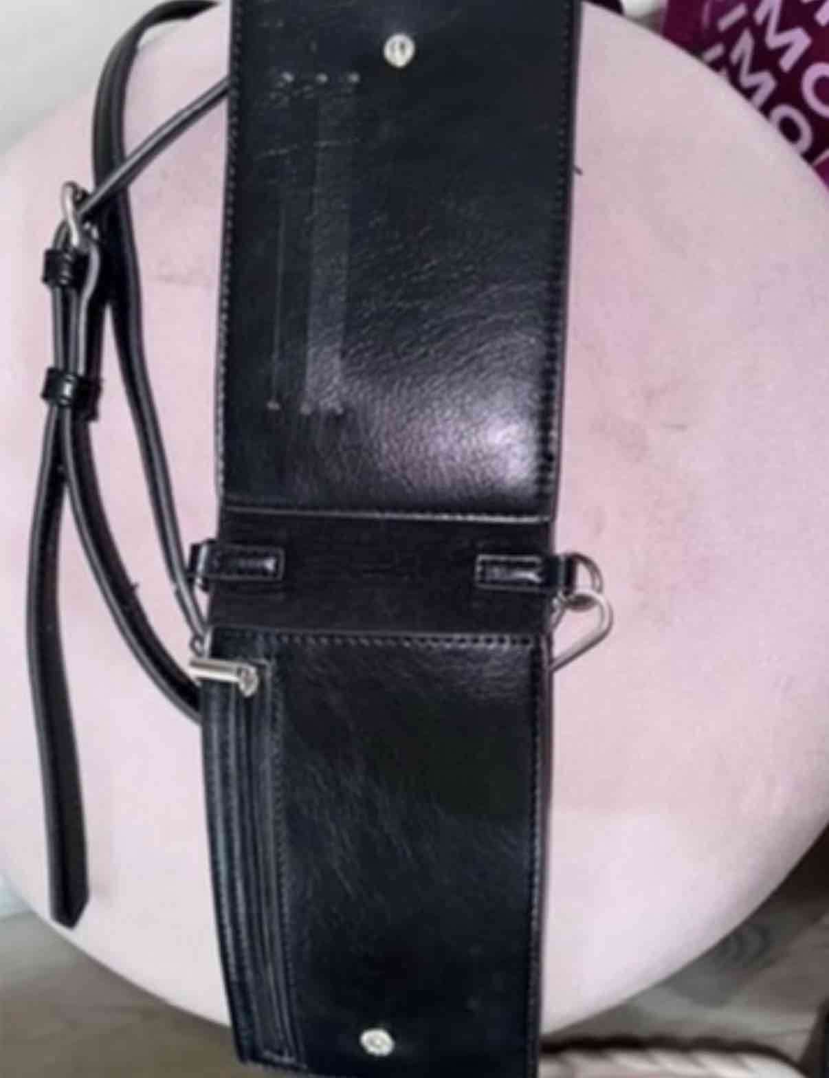 Bandolera de cuero negra americanino - miniatura 2