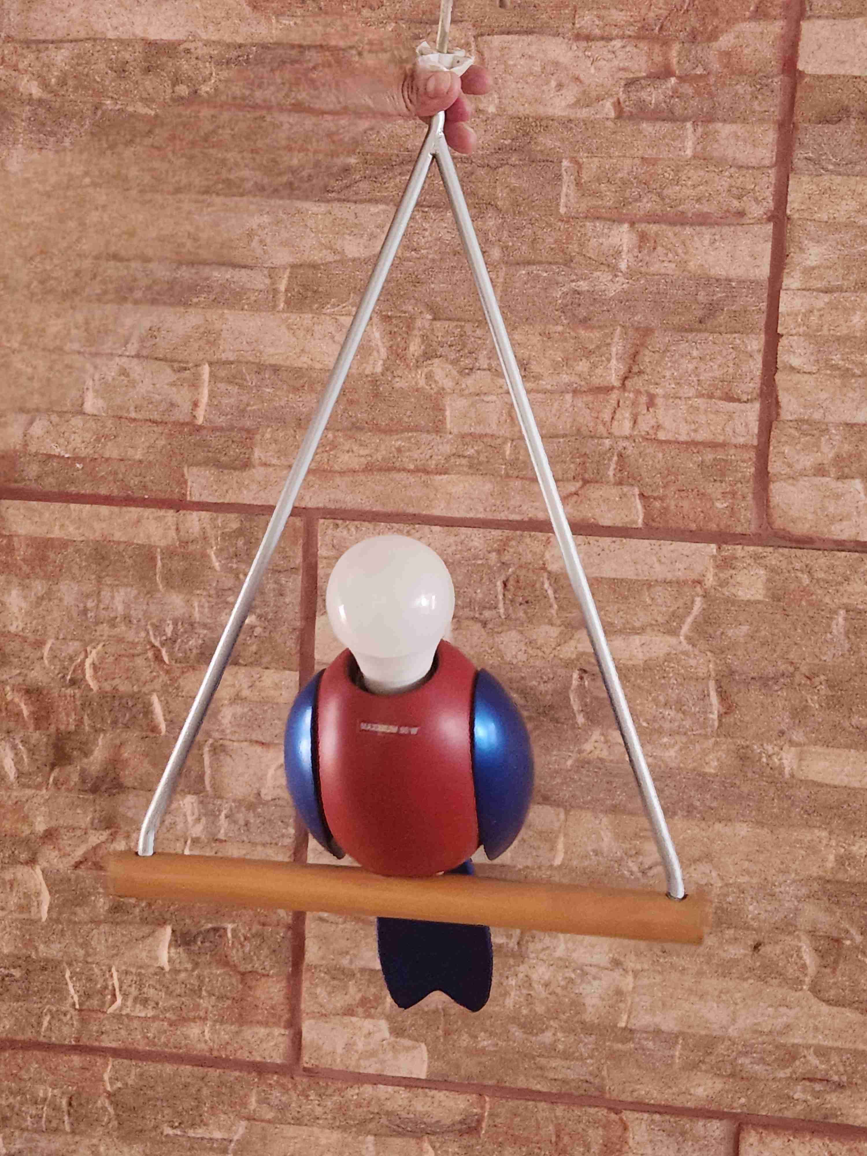 Lámpara colgante pájaro de madera - miniatura 3