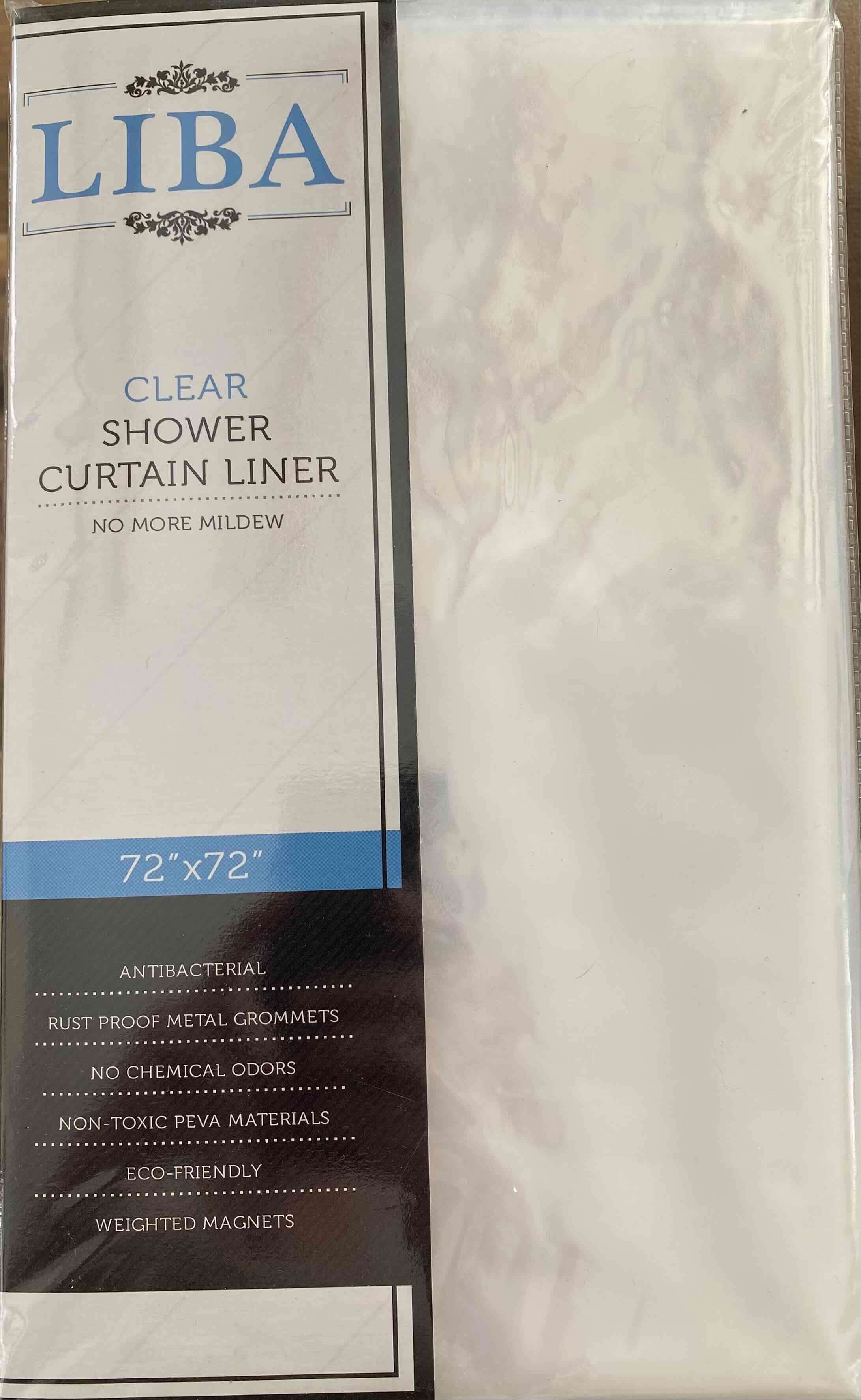 Cortina de ducha transparente 72x72"