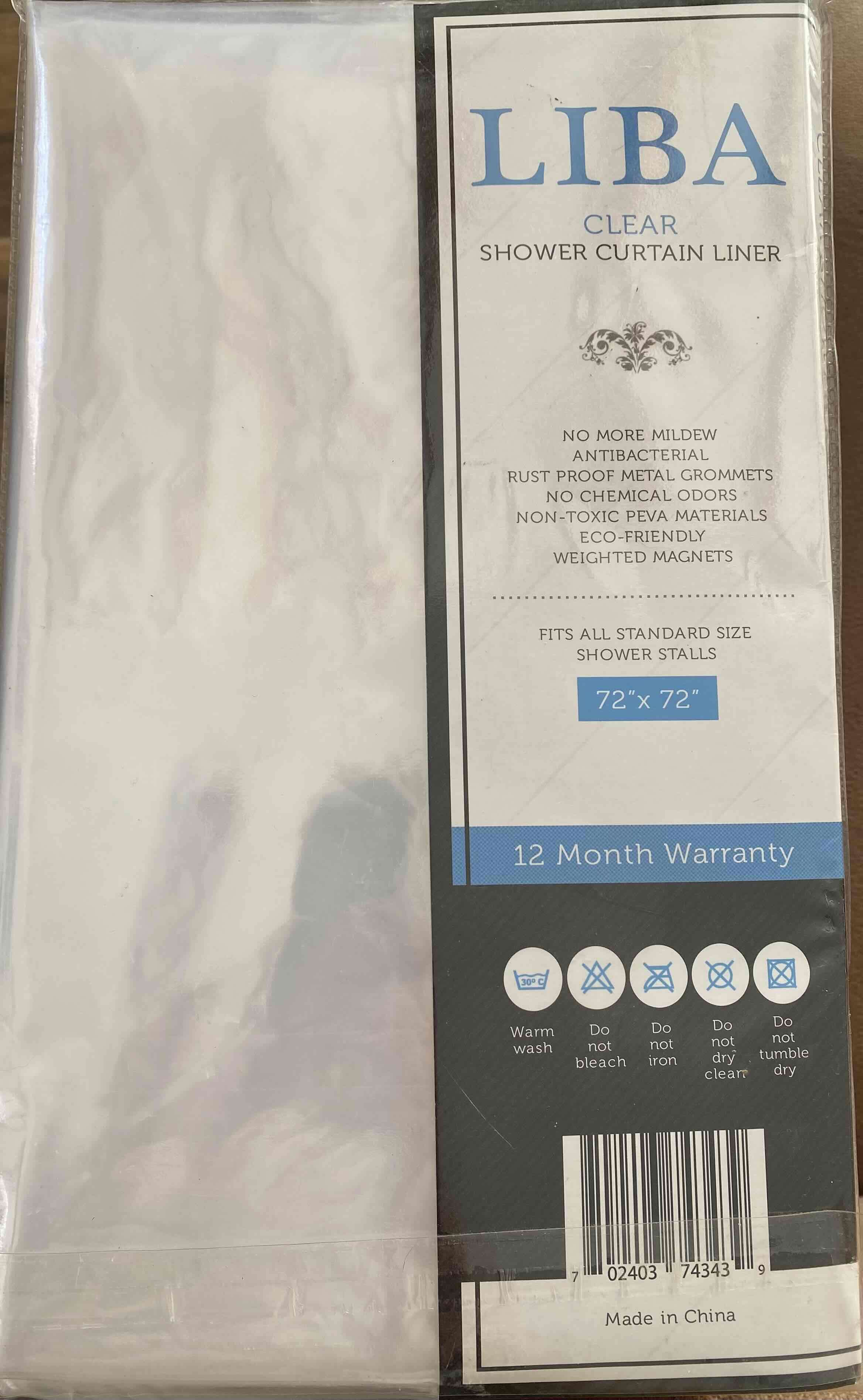 Cortina de ducha transparente 72x72" - miniatura 2