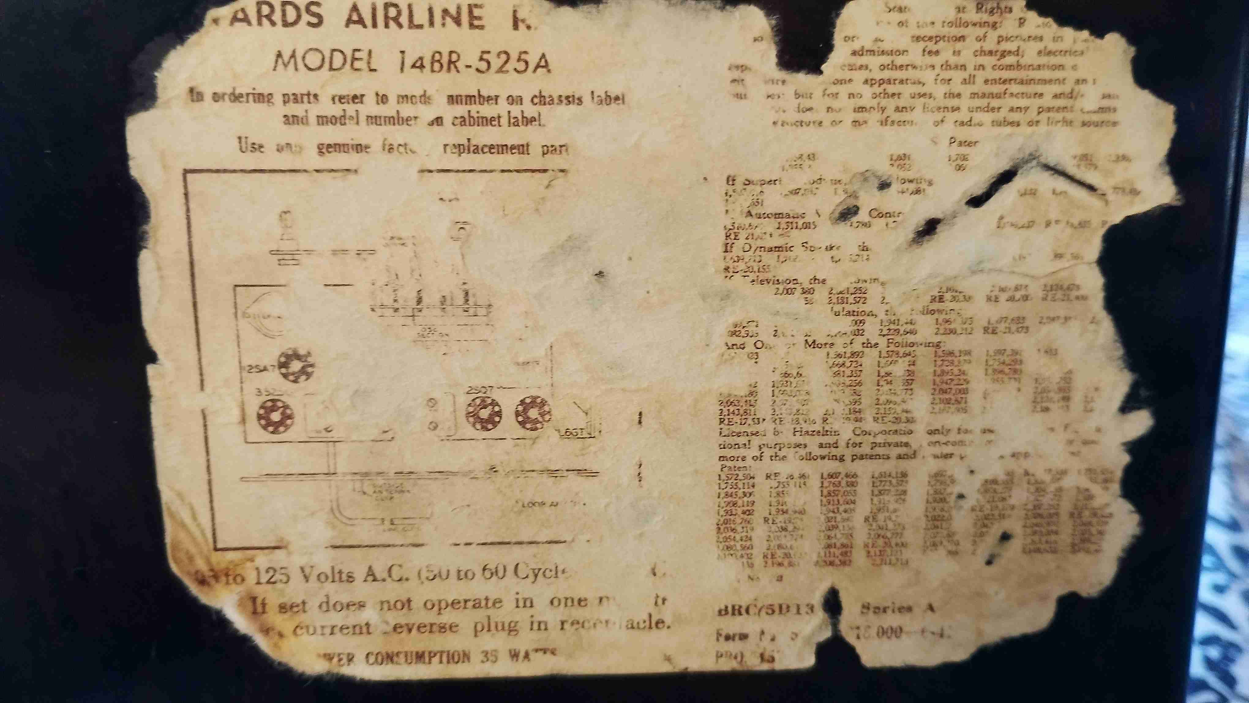 Radio antigua Airline 14br-525a - miniatura 3